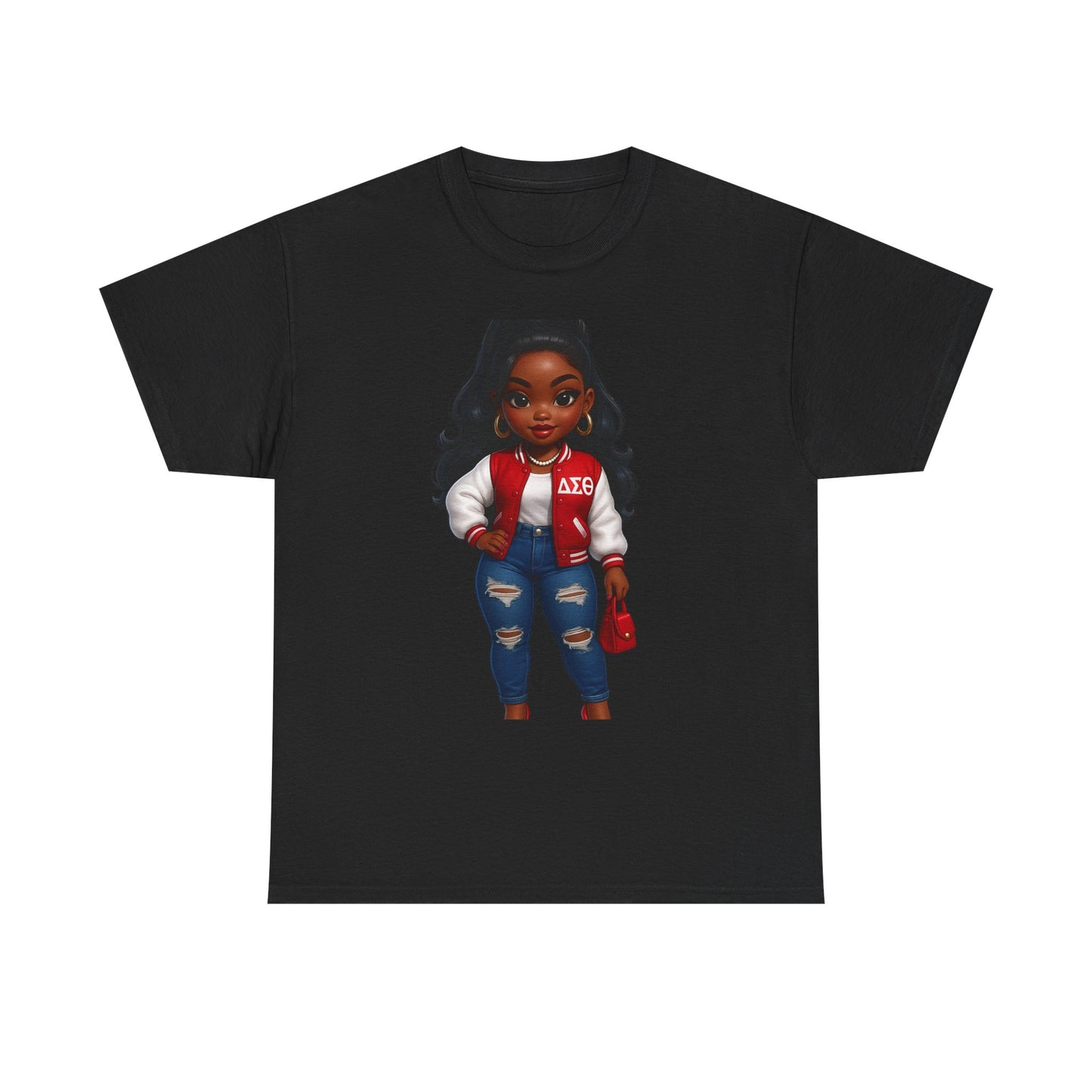 Stylish DST Girl character Unisex Heavy Cotton Tee for Trendy Individuals, Casual Wear, Graphic Tee, Fashion Statement, Gift for Friends, Everyday Comfort