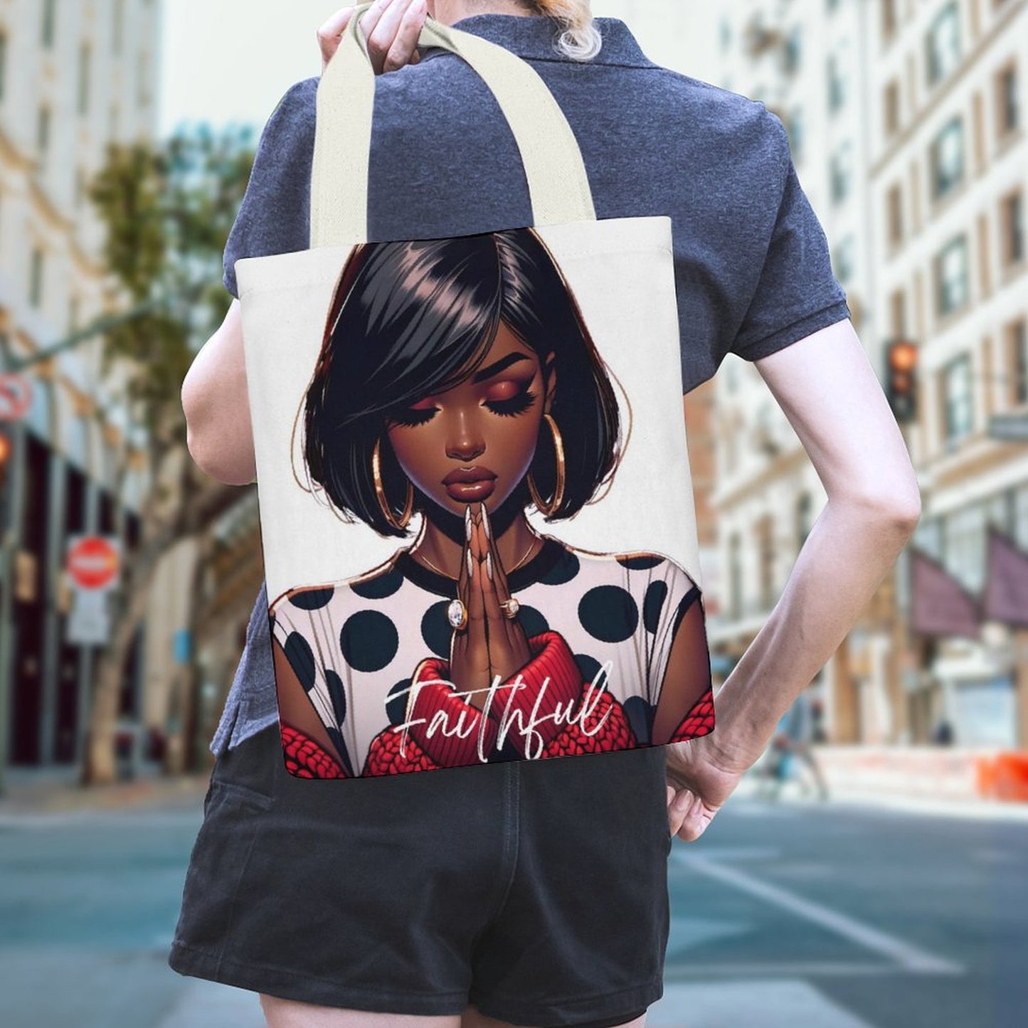 Faithful Canvas Tote Bag-32x38CM (Two-Sided Print) Canvas Tote Bag Double