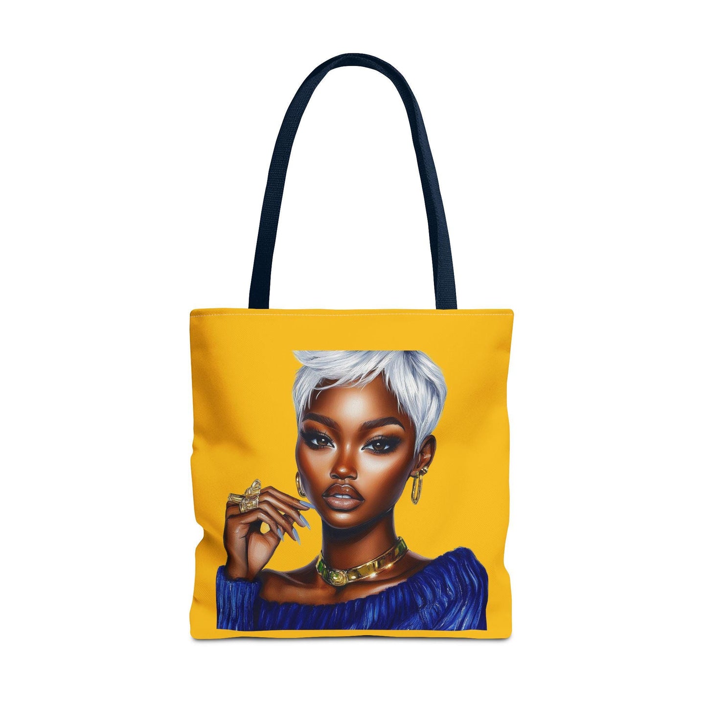Royal Blue and Gold Lady Tote Bag (AOP)