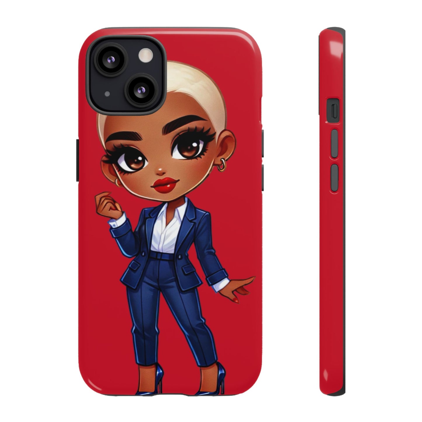 Stylish Phone Case with Confident “Deedra” Character Design, Protects Your Phone, Unique Gift, Trendy Accessory, Fashion Statement