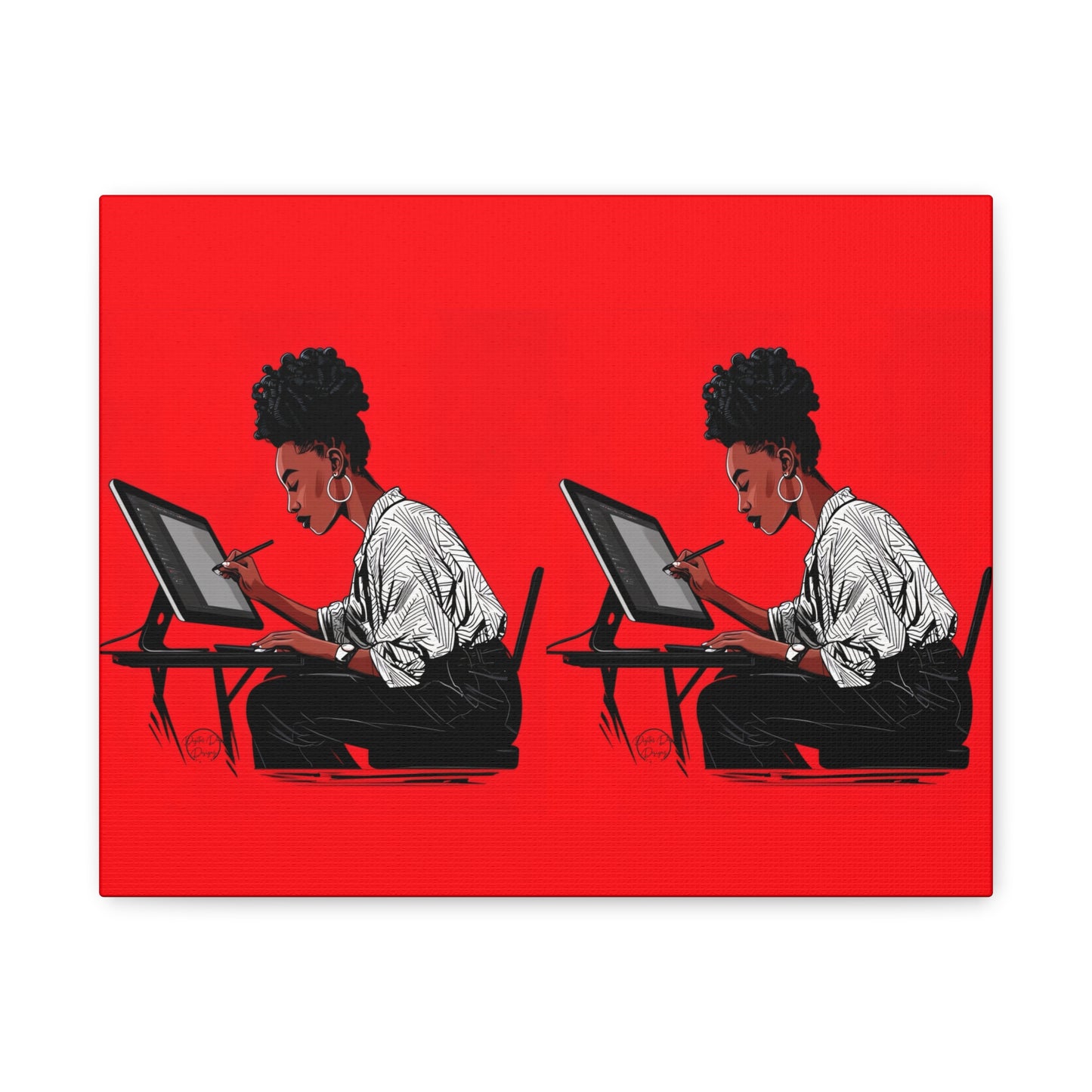 Artistic Canvas Print, Wall Decor, Home Office Inspiration, Gift for Creatives, Modern Art, Black Woman Artist