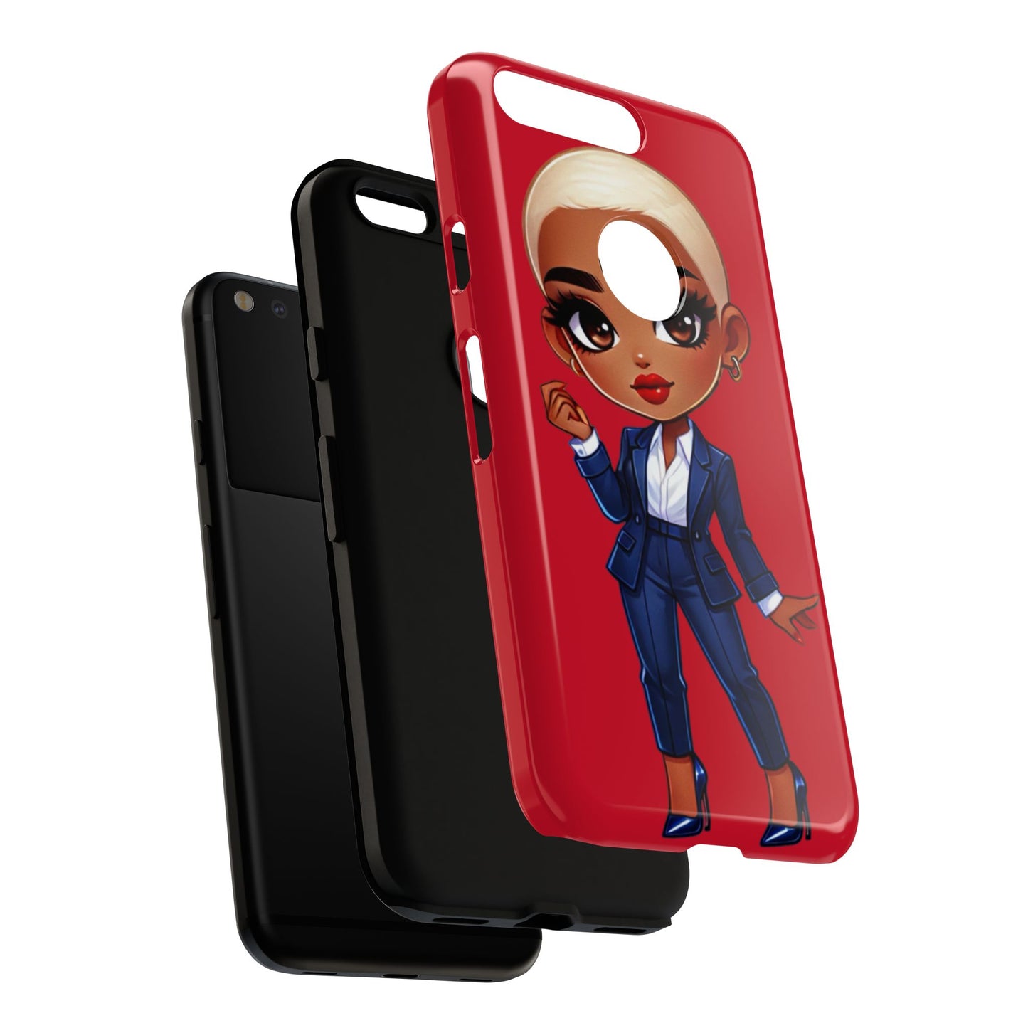 Stylish Phone Case with Confident “Deedra” Character Design, Protects Your Phone, Unique Gift, Trendy Accessory, Fashion Statement