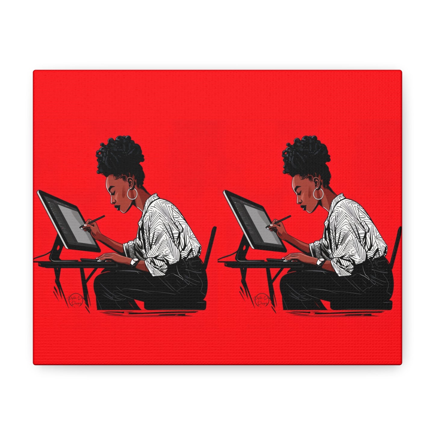 Artistic Canvas Print, Wall Decor, Home Office Inspiration, Gift for Creatives, Modern Art, Black Woman Artist