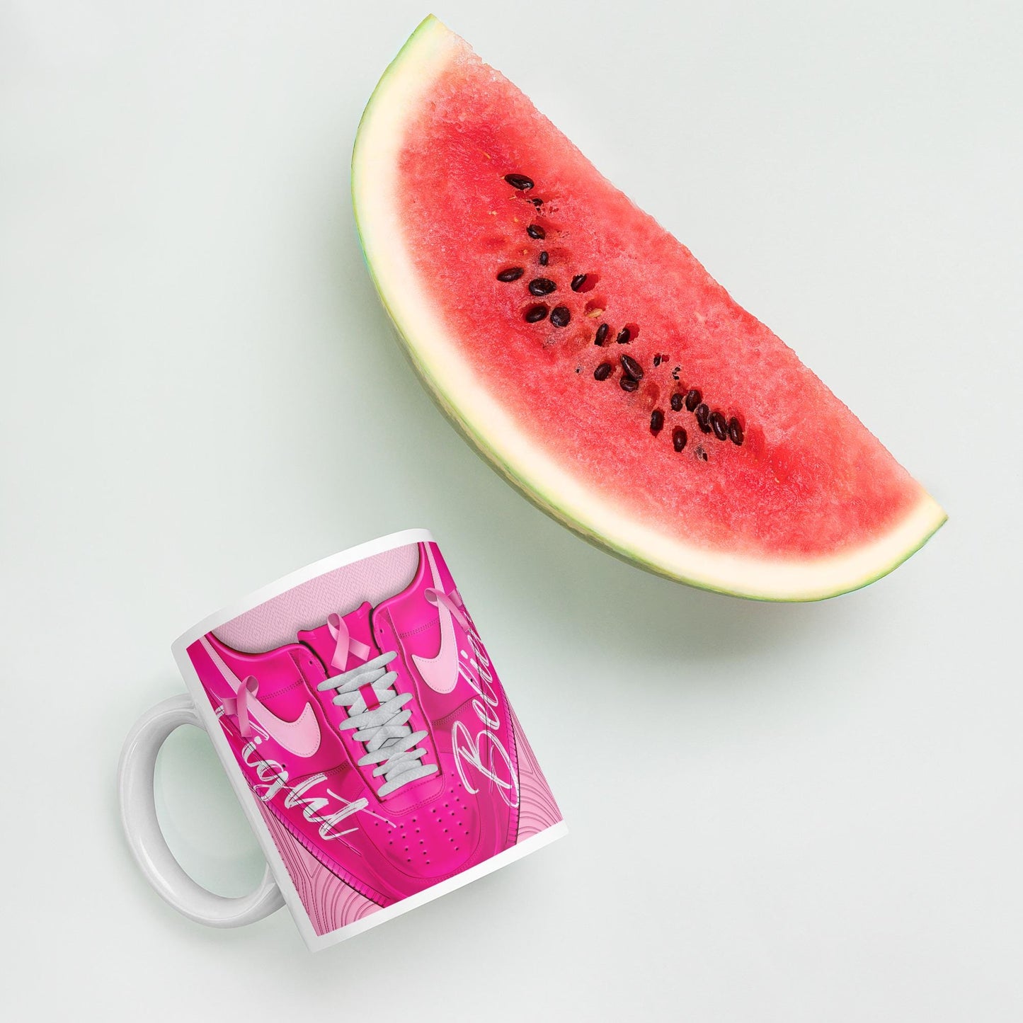 Breast CANCER. Fight White glossy mug