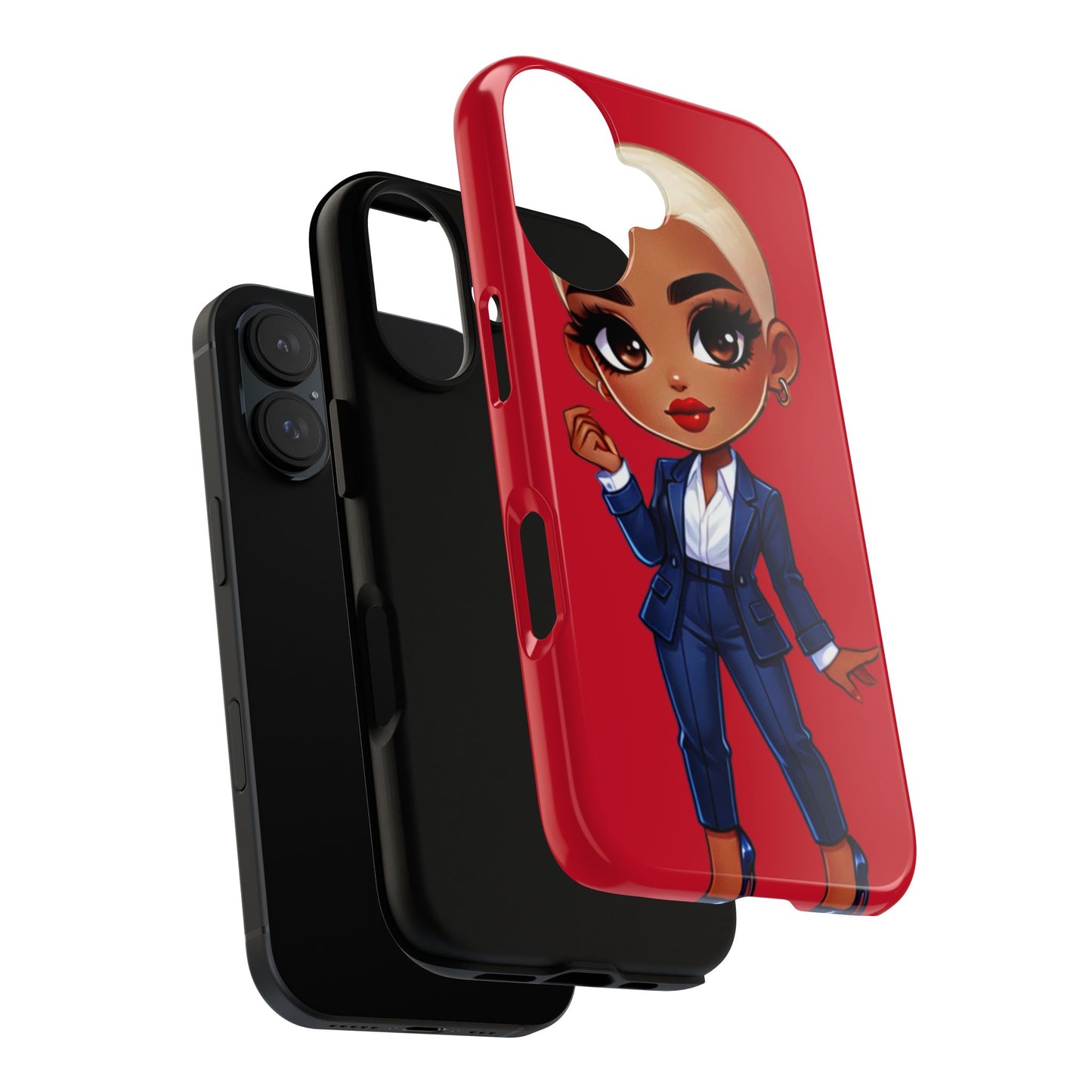 Stylish Phone Case with Confident “Deedra” Character Design, Protects Your Phone, Unique Gift, Trendy Accessory, Fashion Statement