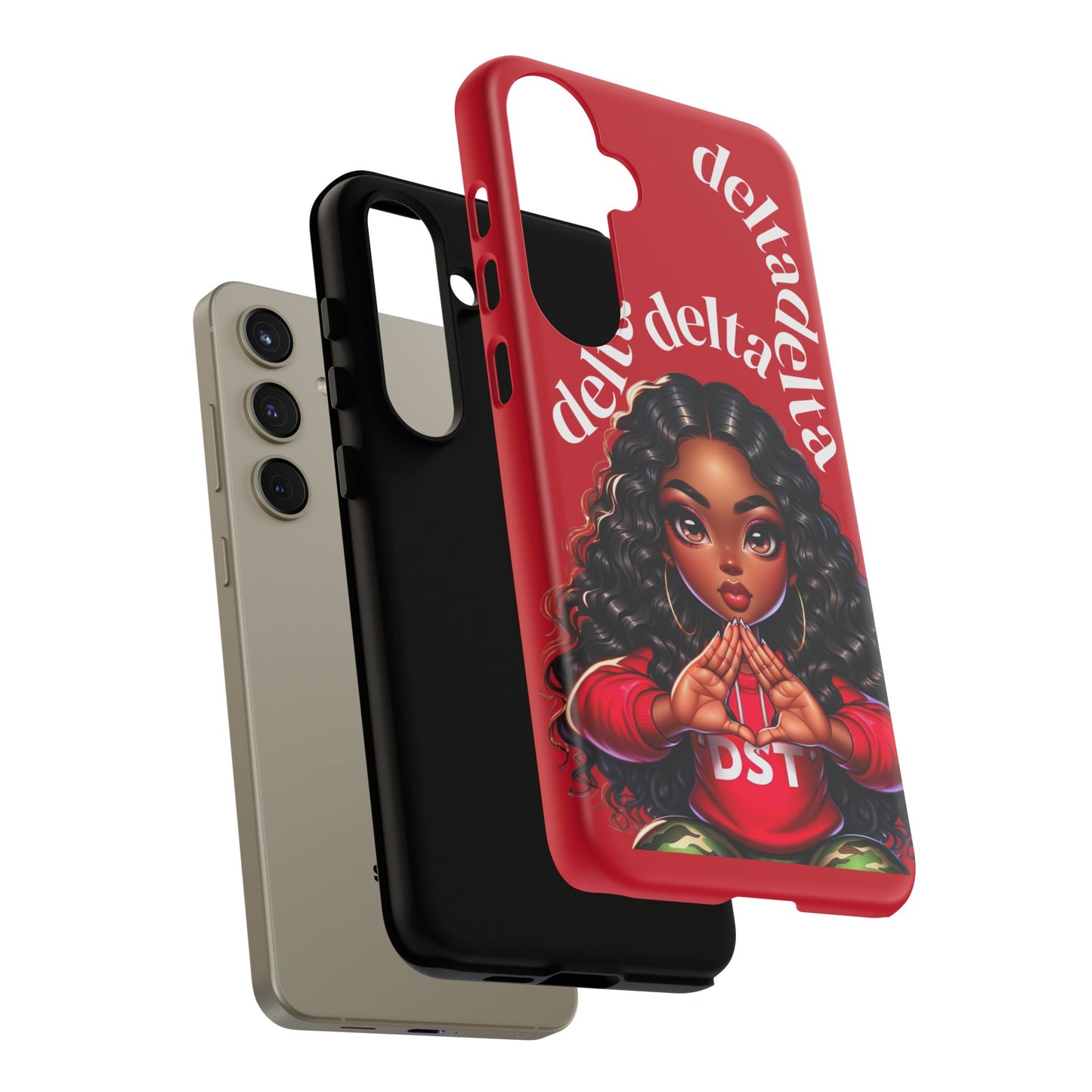 Delta Delta Tough Phone Case, Sorority Gifts, Cute Phone Accessories, Red Phone Cover, Greek Life