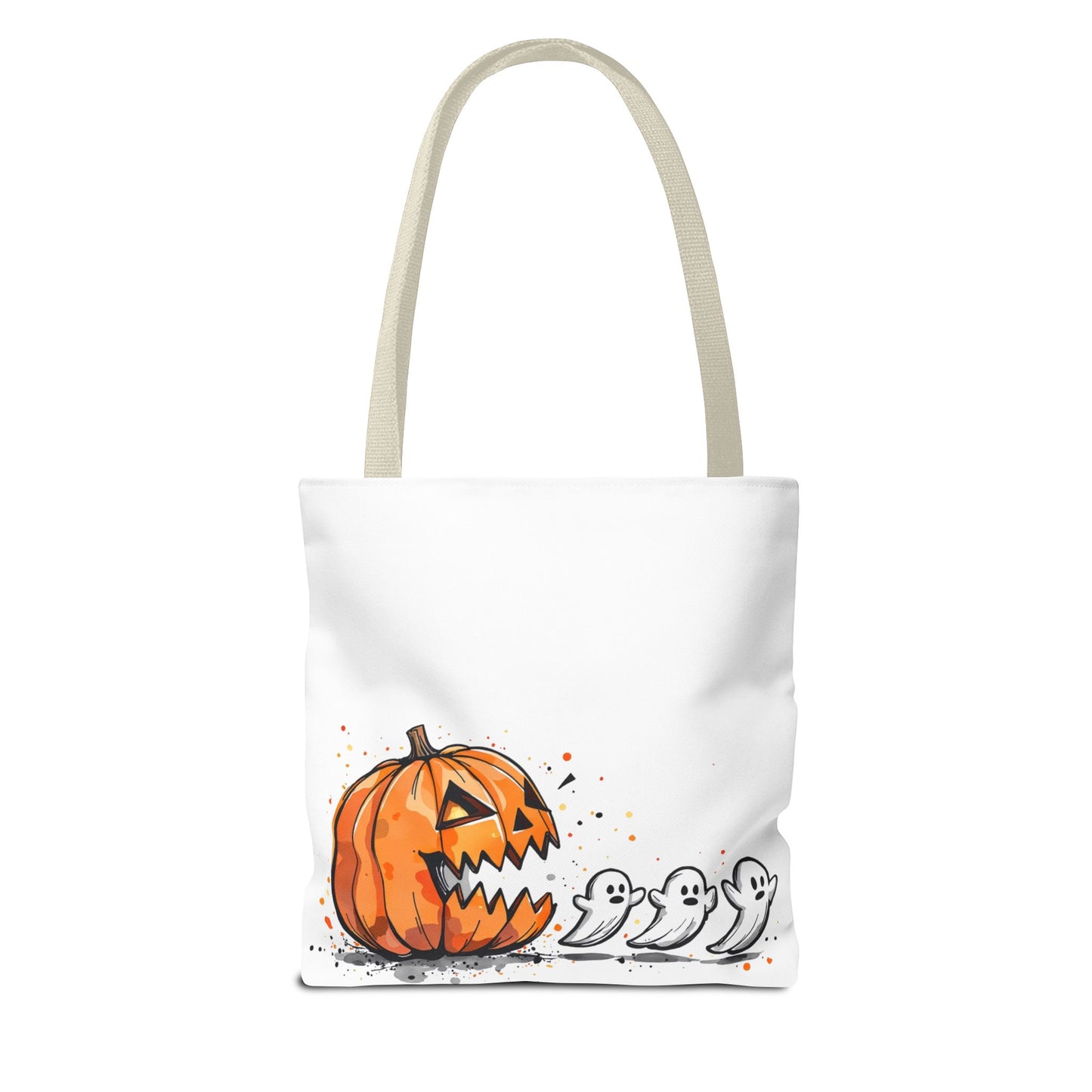 Halloween Ghostly Tote Bag, Trick or Treat, Fall Harvest, Pumpkin Patch, Spooky Season Accessory