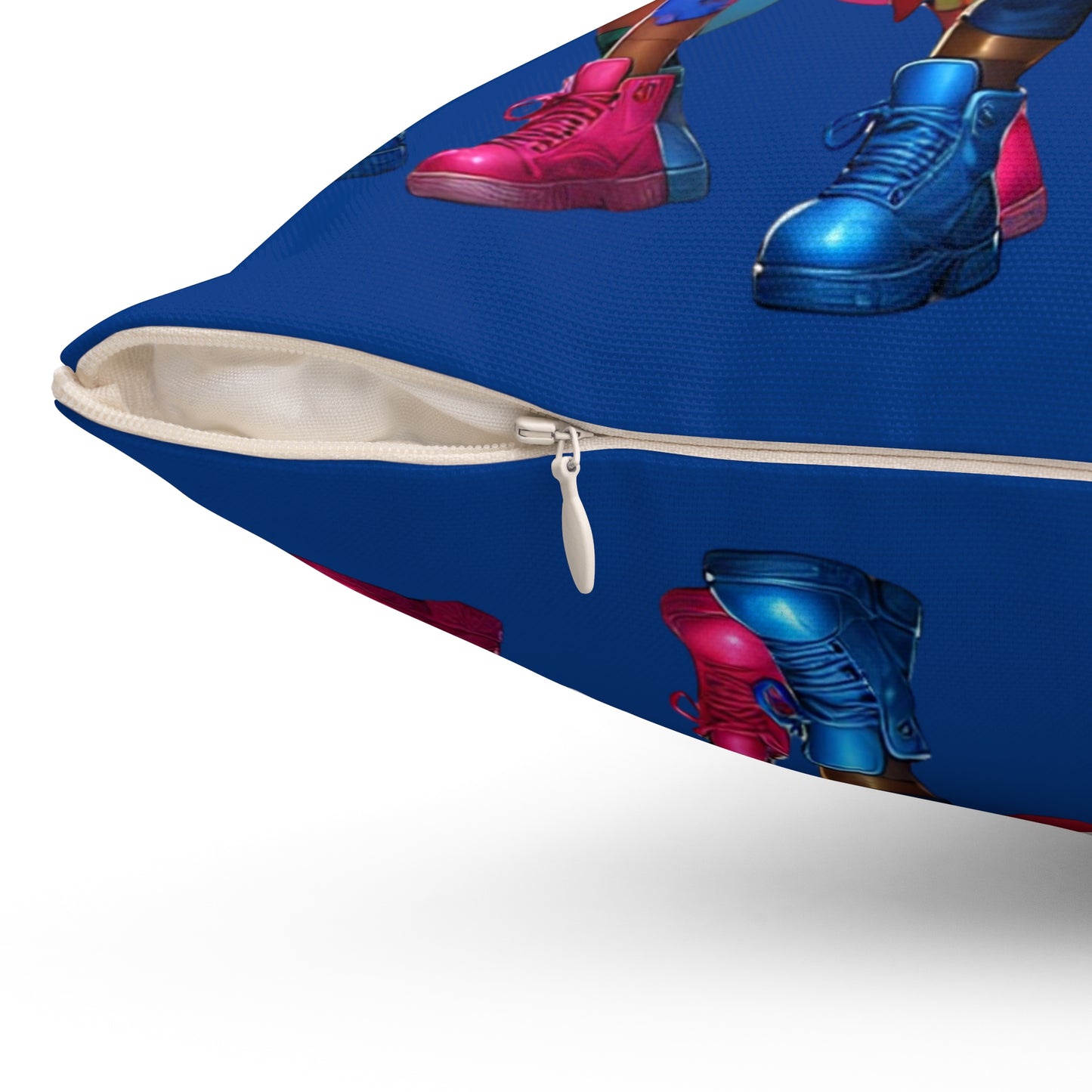 Superhero Kids Square Pillow - Colorful Spun Polyester Decorative Cushion