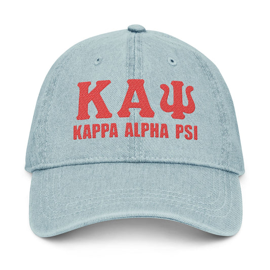 Kappa Alpha Psi Embroidered Denim Hat - Stylish & Casual Cap for Fraternity Events
