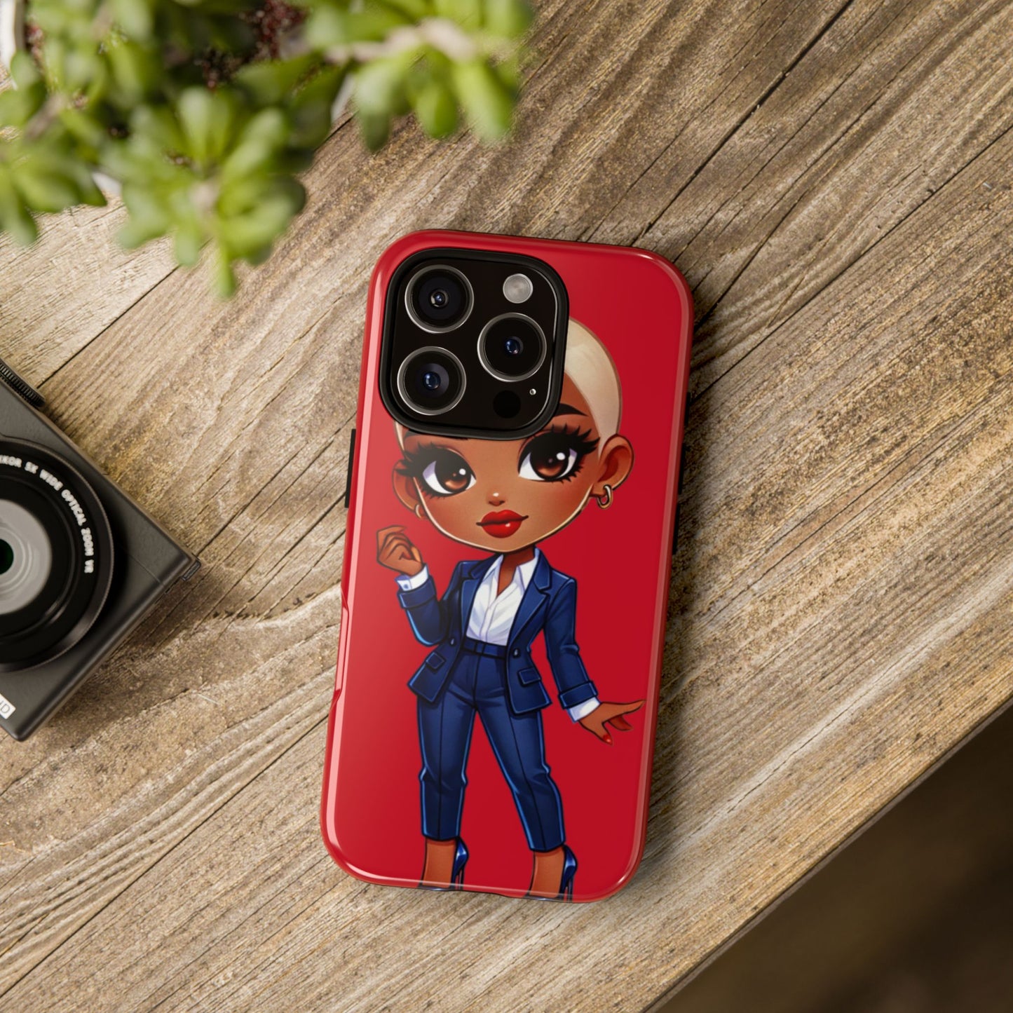 Stylish Phone Case with Confident “Deedra” Character Design, Protects Your Phone, Unique Gift, Trendy Accessory, Fashion Statement
