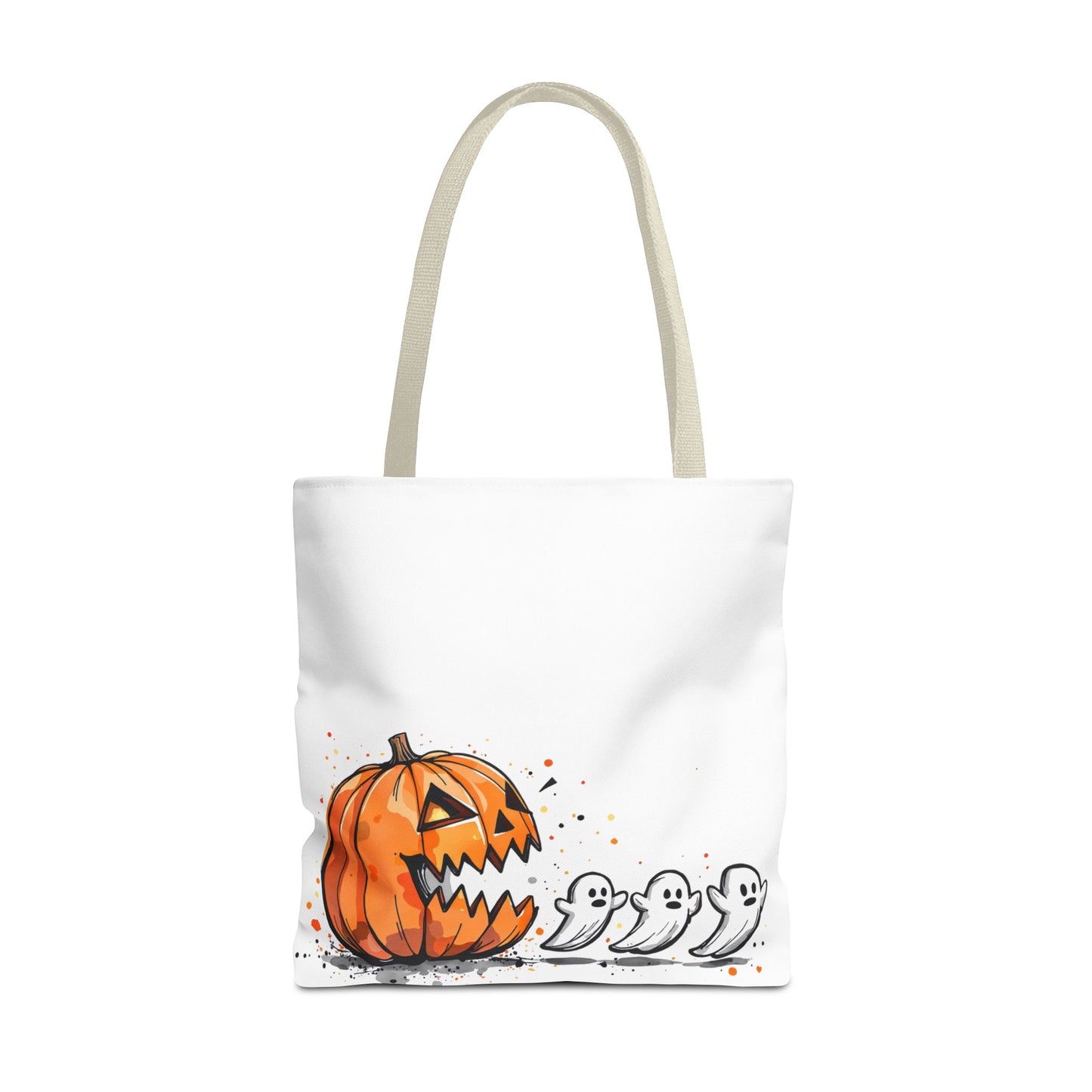Halloween Ghostly Tote Bag, Trick or Treat, Fall Harvest, Pumpkin Patch, Spooky Season Accessory