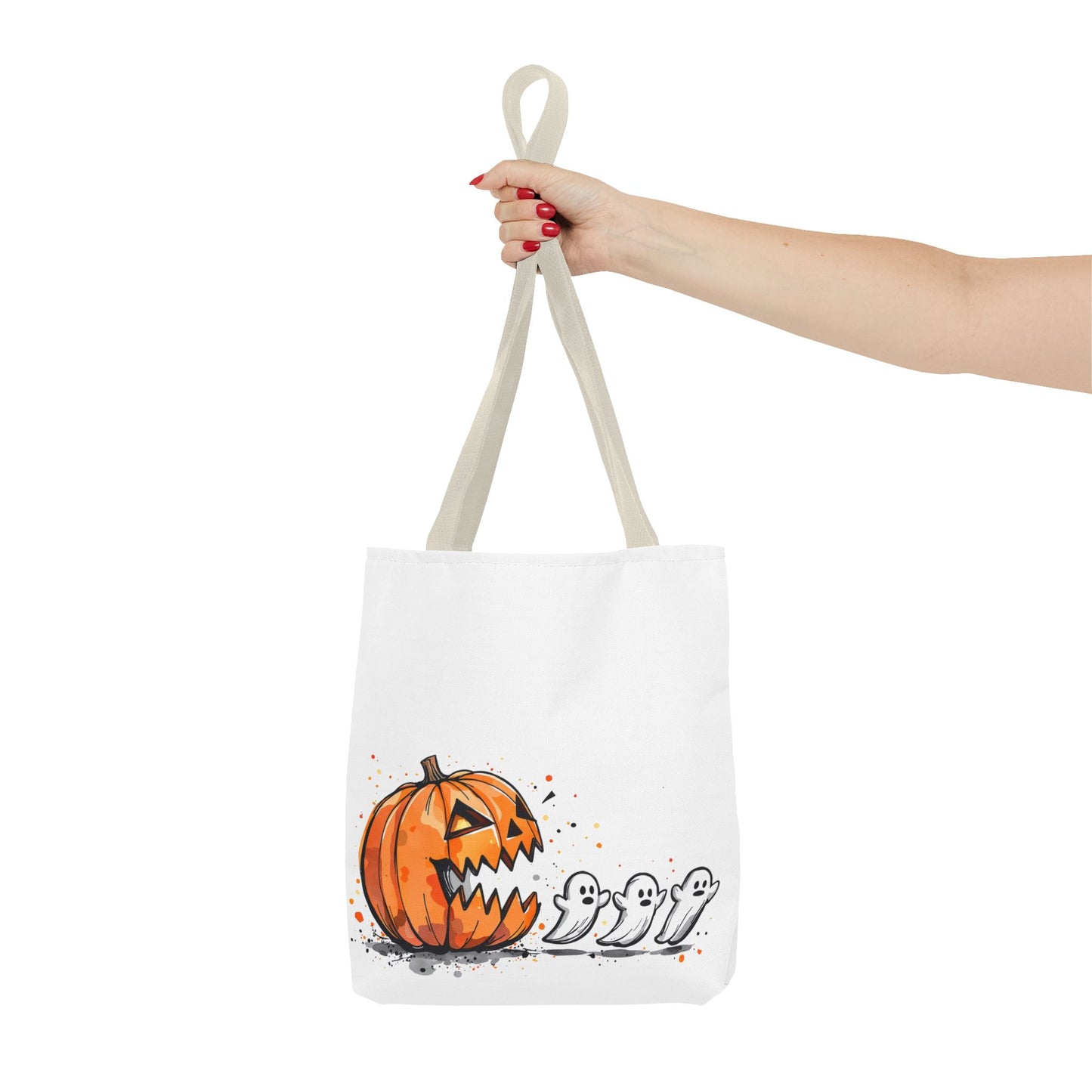 Halloween Ghostly Tote Bag, Trick or Treat, Fall Harvest, Pumpkin Patch, Spooky Season Accessory