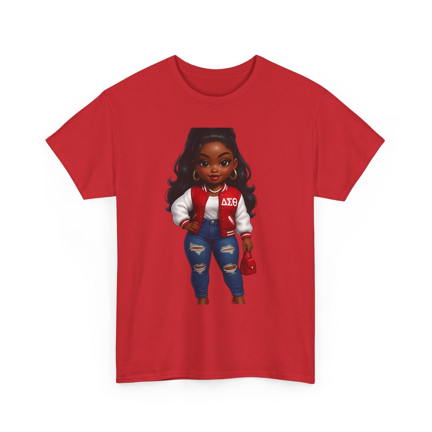 Stylish DST Girl character Unisex Heavy Cotton Tee for Trendy Individuals, Casual Wear, Graphic Tee, Fashion Statement, Gift for Friends, Everyday Comfort