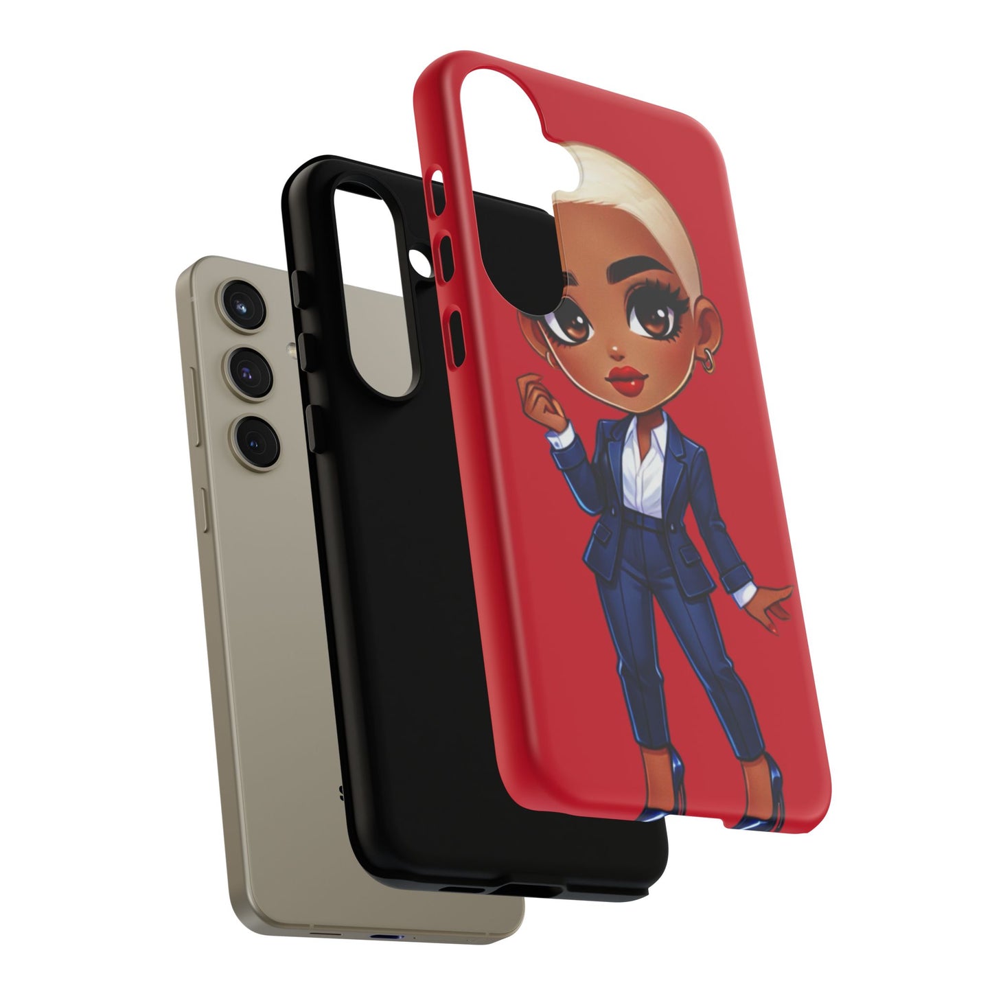 Stylish Phone Case with Confident “Deedra” Character Design, Protects Your Phone, Unique Gift, Trendy Accessory, Fashion Statement