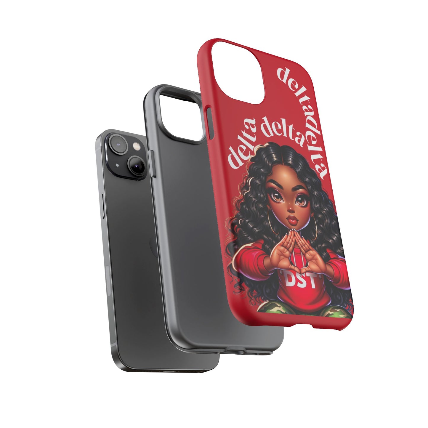Delta Delta Tough Phone Case, Sorority Gifts, Cute Phone Accessories, Red Phone Cover, Greek Life
