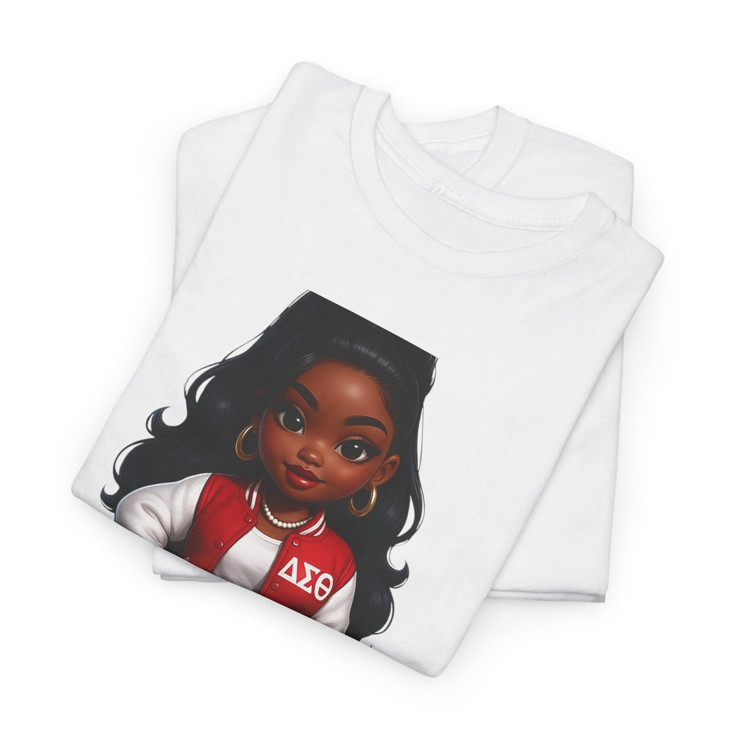 Stylish DST Girl character Unisex Heavy Cotton Tee for Trendy Individuals, Casual Wear, Graphic Tee, Fashion Statement, Gift for Friends, Everyday Comfort