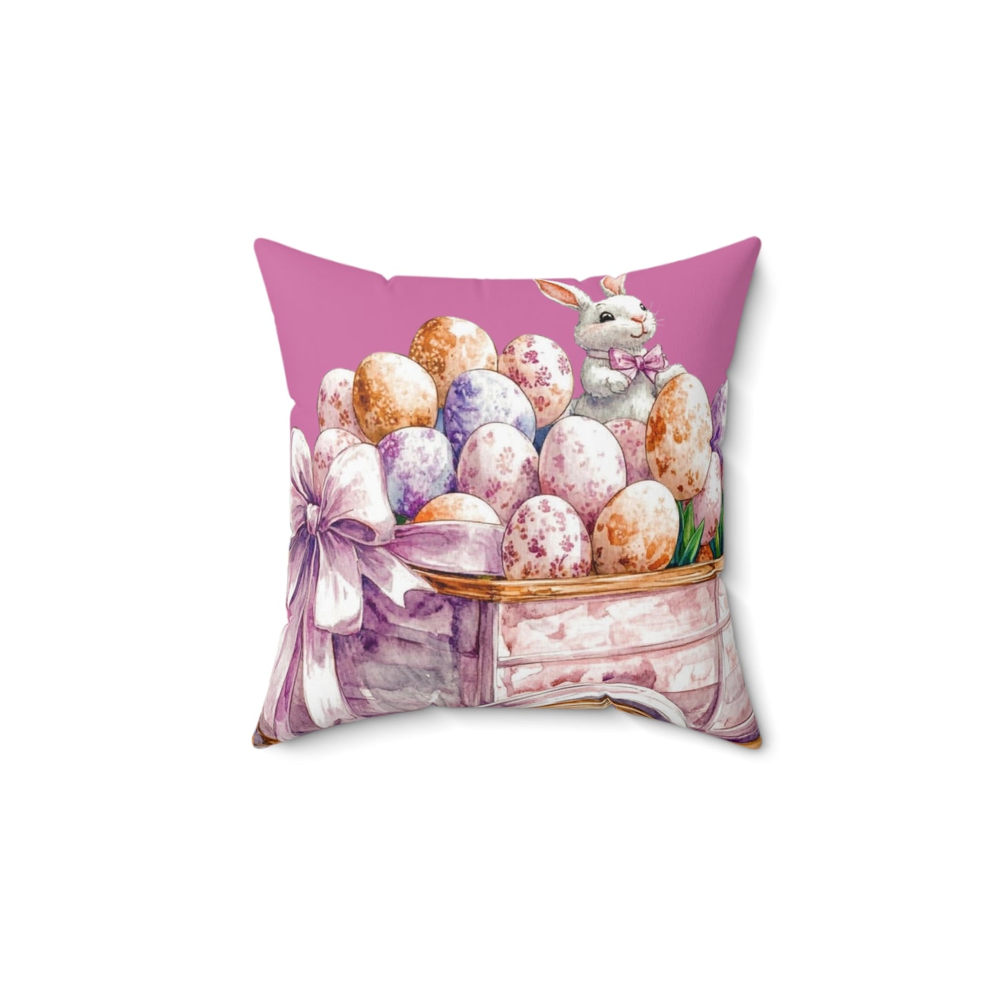 Easter Bunny Decor Pillow, Spring Home Accent, Cute Pillow for Living Room, Easter Gift, Decorative Square Cushion