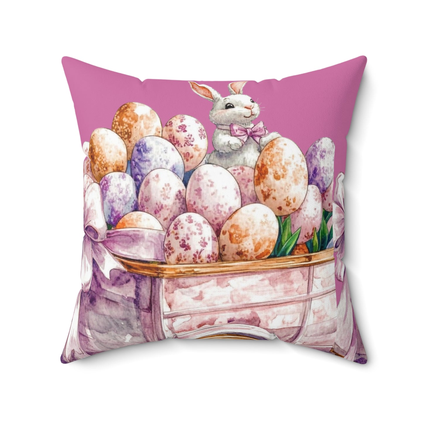 Easter Bunny Decor Pillow, Spring Home Accent, Cute Pillow for Living Room, Easter Gift, Decorative Square Cushion
