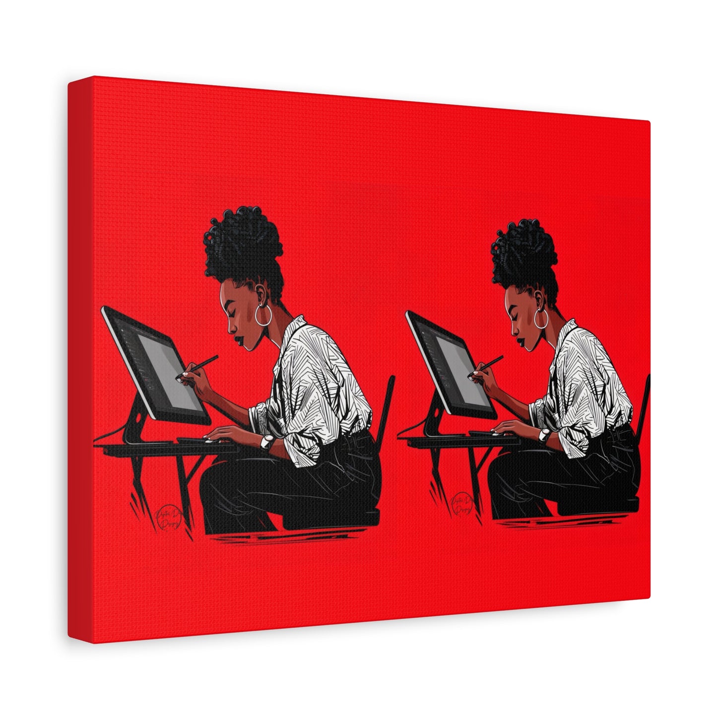 Artistic Canvas Print, Wall Decor, Home Office Inspiration, Gift for Creatives, Modern Art, Black Woman Artist