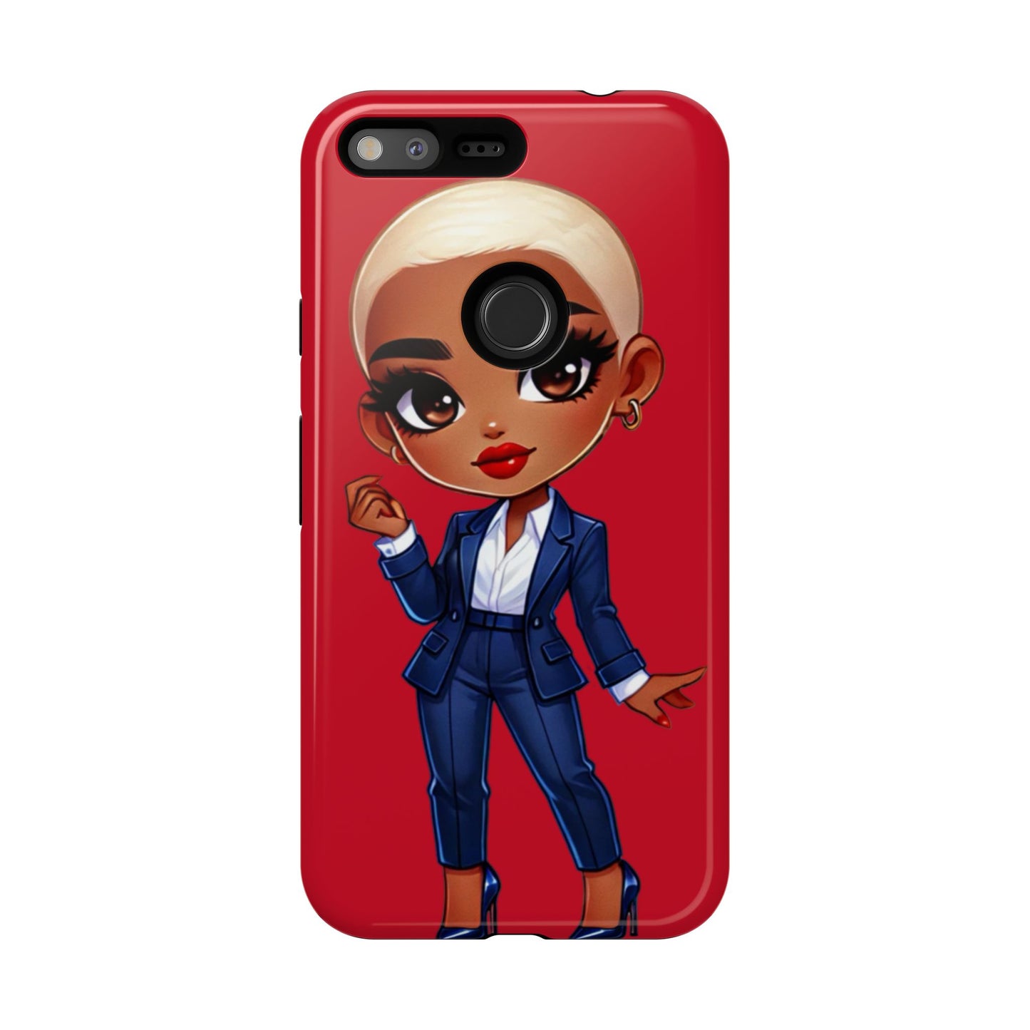 Stylish Phone Case with Confident “Deedra” Character Design, Protects Your Phone, Unique Gift, Trendy Accessory, Fashion Statement