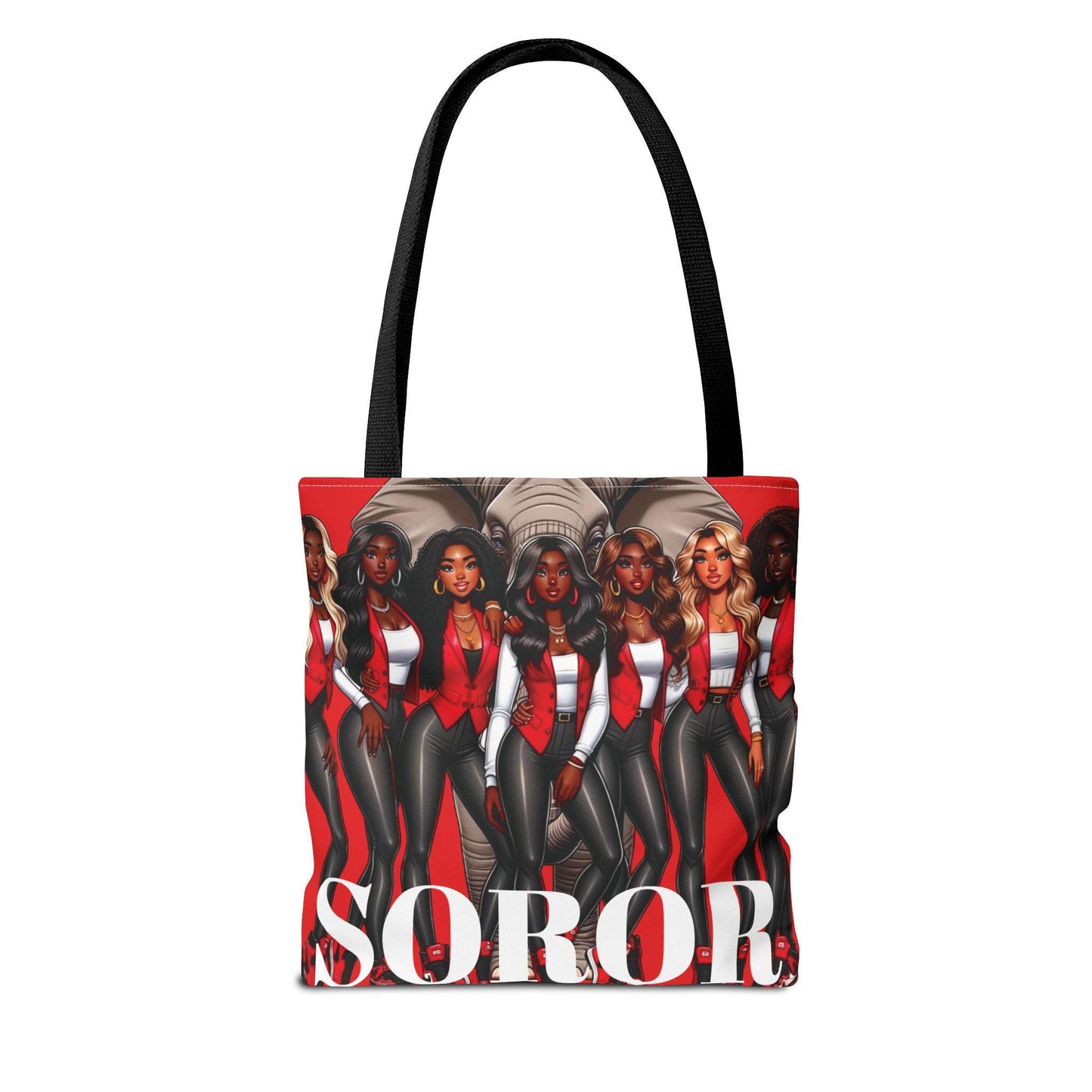 DST SOROR Crimson & Cream Tote Bag