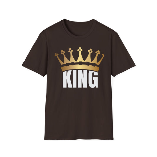 Crowned King T-Shirt | Unisex Softstyle Tee for Birthdays, Father's Day, Royal Celebrations, Gift for Him, Casual Wear