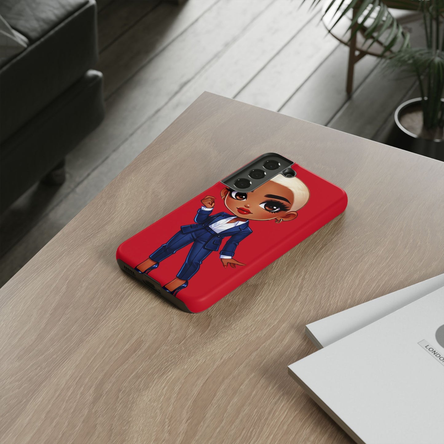 Stylish Phone Case with Confident “Deedra” Character Design, Protects Your Phone, Unique Gift, Trendy Accessory, Fashion Statement