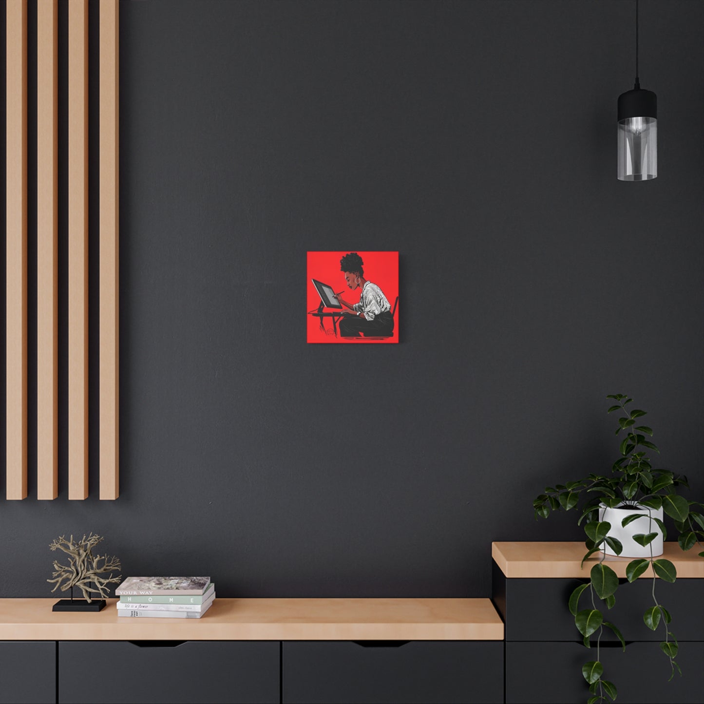 Artistic Canvas Print, Wall Decor, Home Office Inspiration, Gift for Creatives, Modern Art, Black Woman Artist