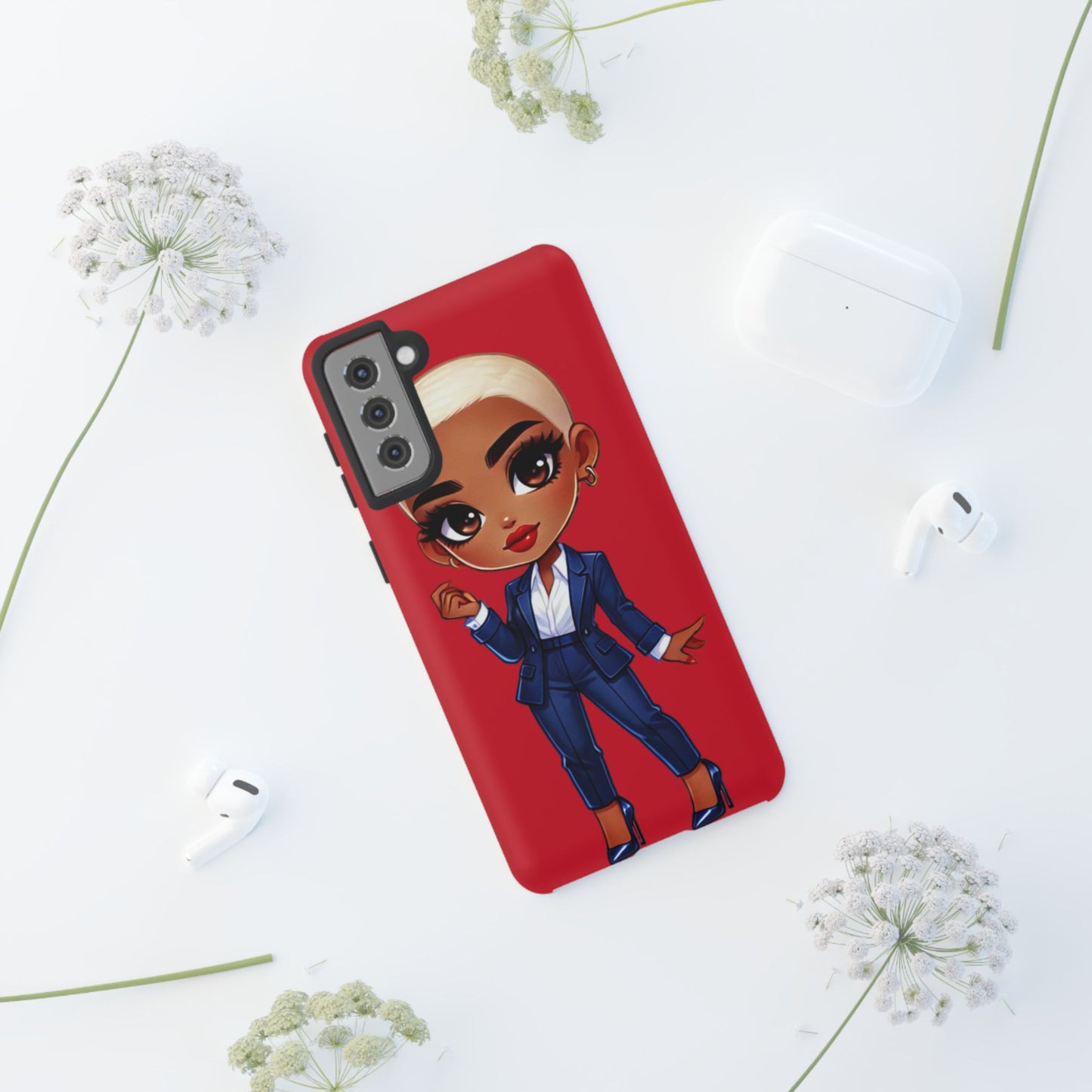 Stylish Phone Case with Confident “Deedra” Character Design, Protects Your Phone, Unique Gift, Trendy Accessory, Fashion Statement