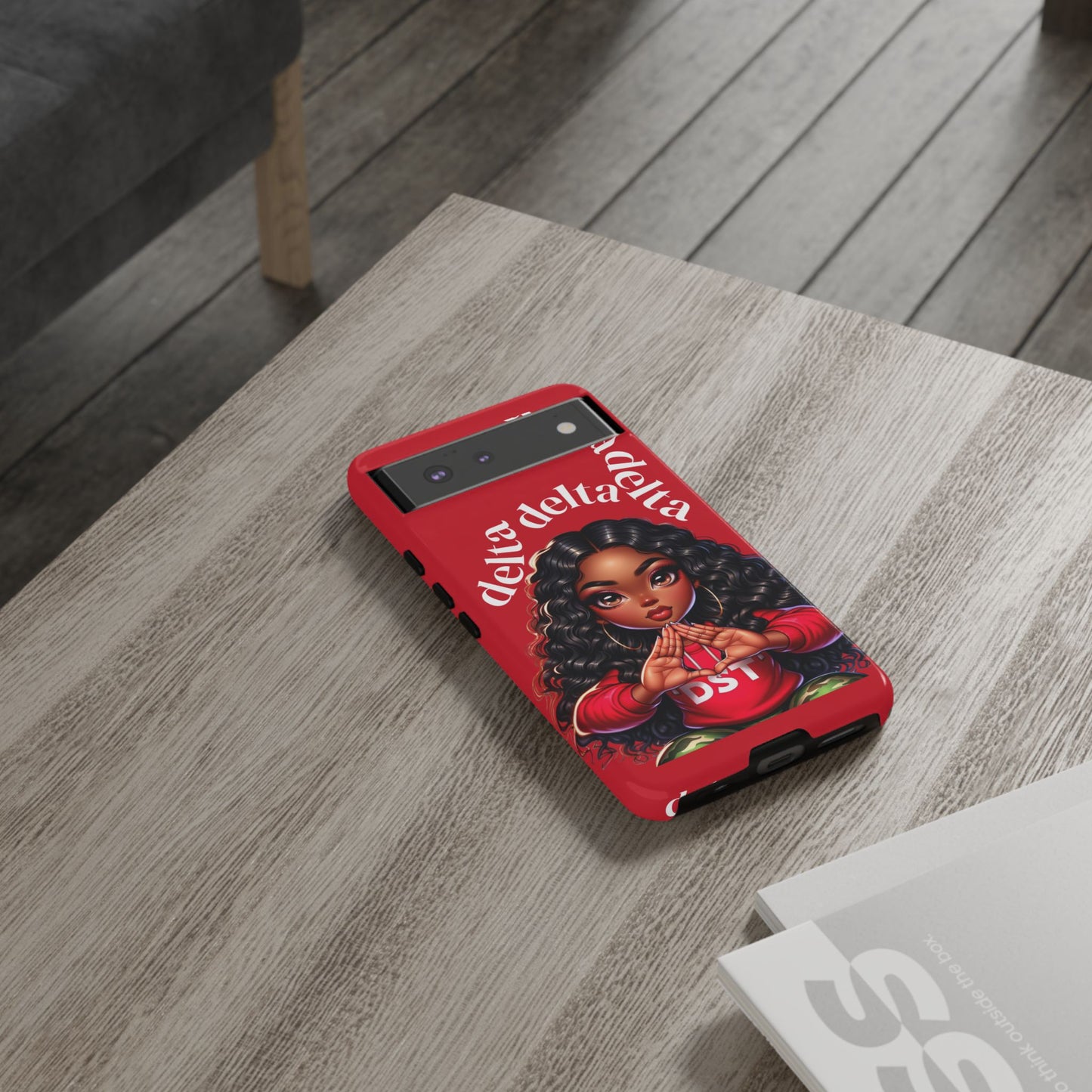Delta Delta Tough Phone Case, Sorority Gifts, Cute Phone Accessories, Red Phone Cover, Greek Life