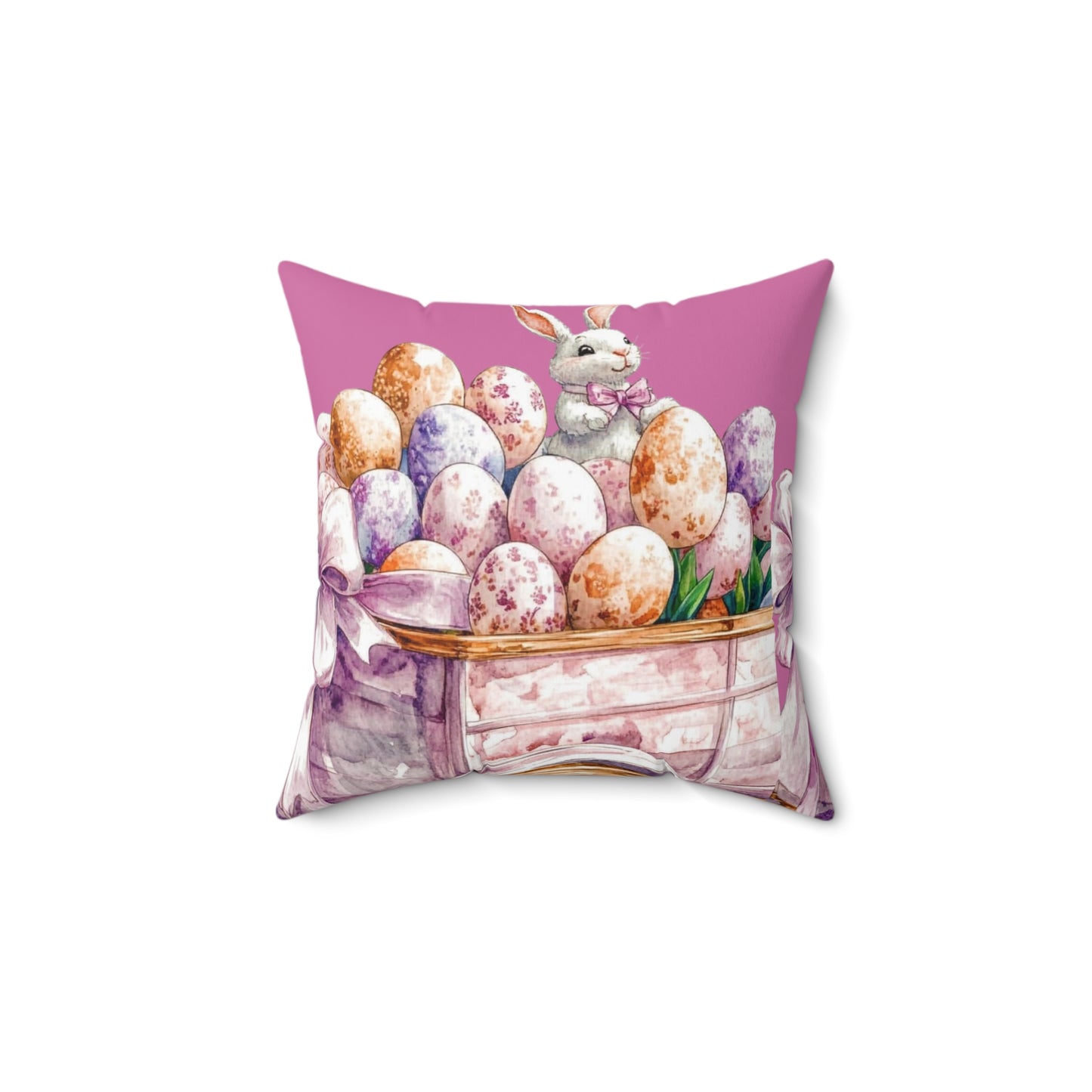 Easter Bunny Decor Pillow, Spring Home Accent, Cute Pillow for Living Room, Easter Gift, Decorative Square Cushion