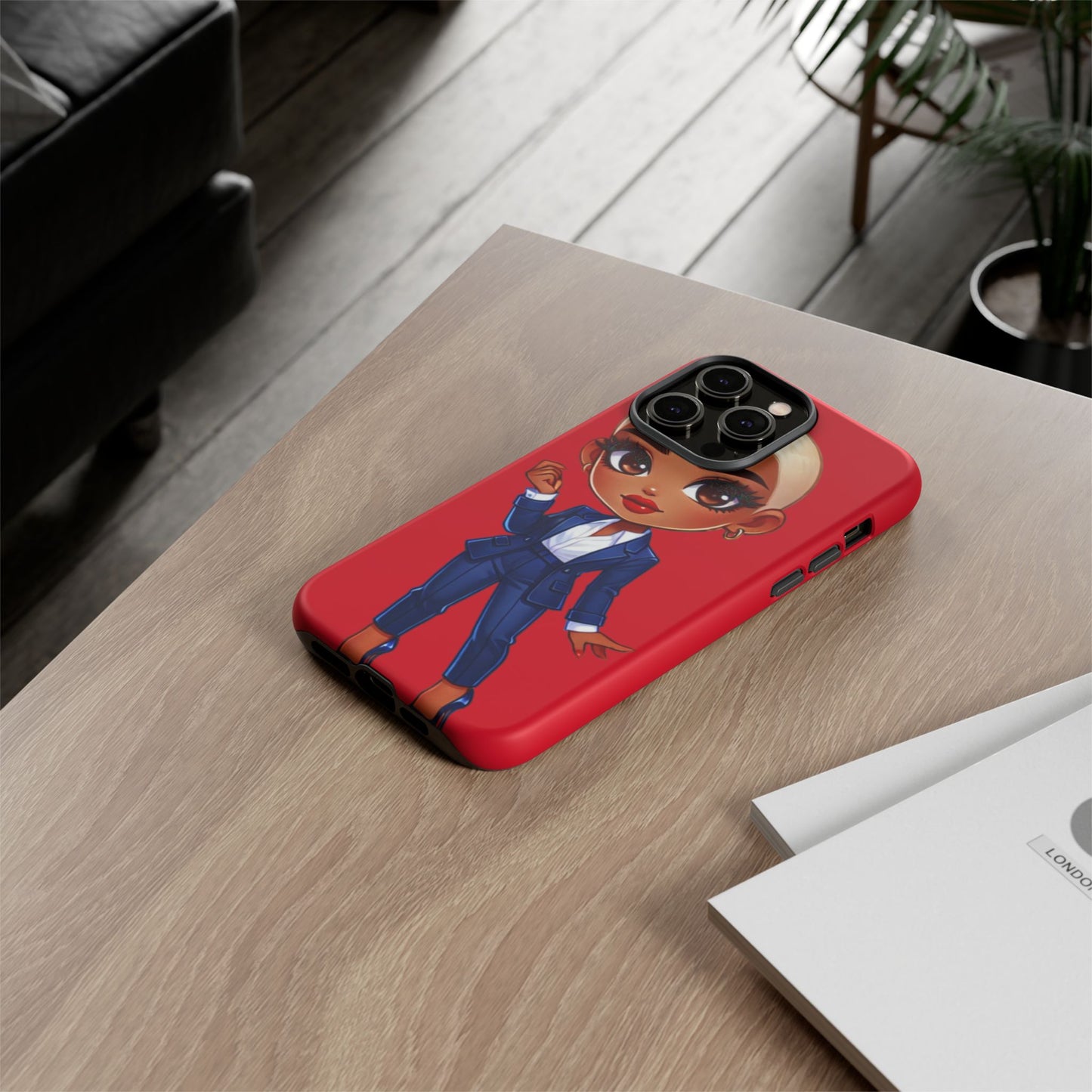 Stylish Phone Case with Confident “Deedra” Character Design, Protects Your Phone, Unique Gift, Trendy Accessory, Fashion Statement