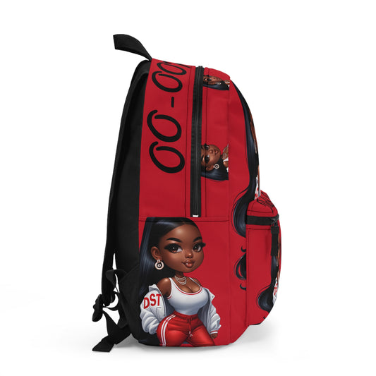 Diva Backpack for Stylish Women, Trendy School Bag, Fashionable Tote for College, Unique Gift for Students, Cute Red Rucksack
