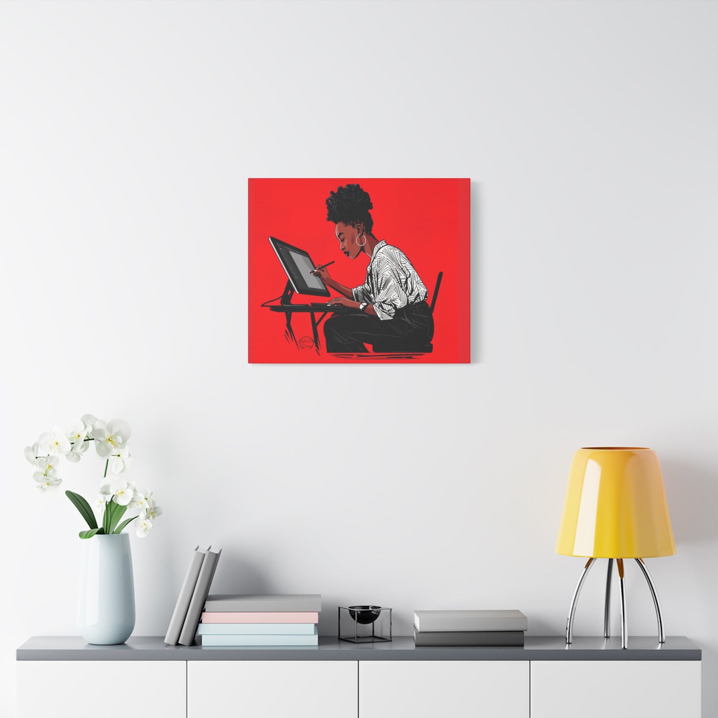 Artistic Canvas Print, Wall Decor, Home Office Inspiration, Gift for Creatives, Modern Art, Black Woman Artist