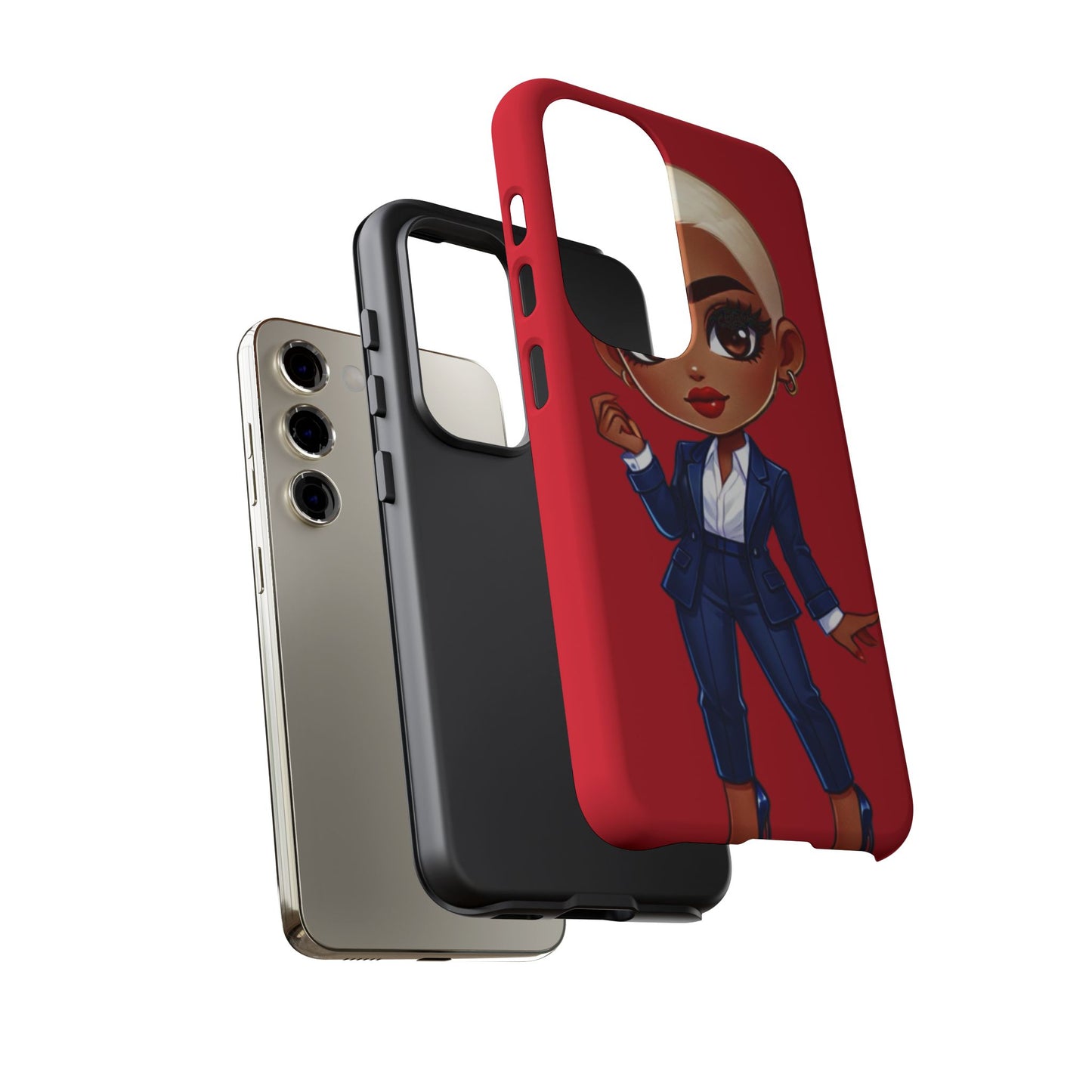 Stylish Phone Case with Confident “Deedra” Character Design, Protects Your Phone, Unique Gift, Trendy Accessory, Fashion Statement
