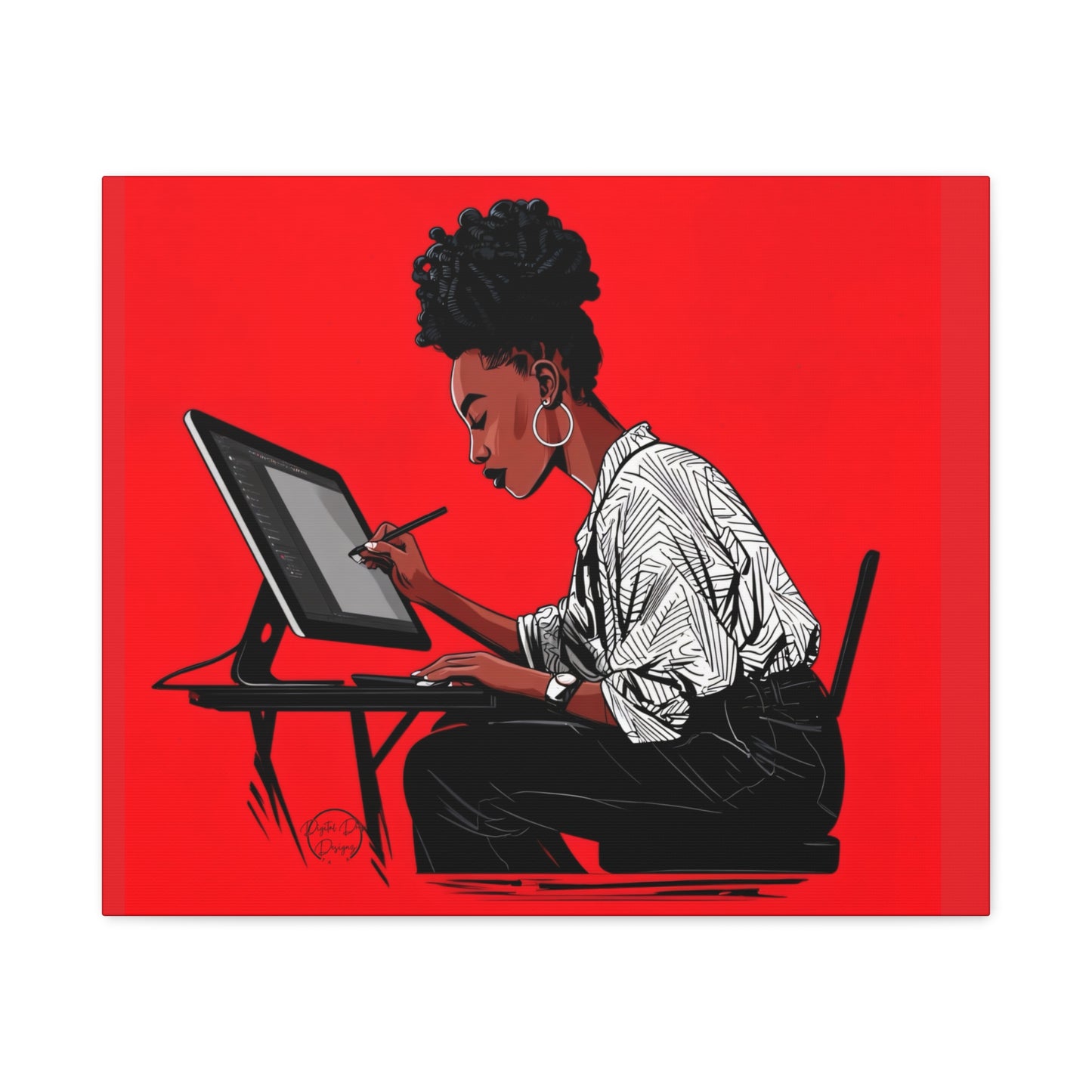Artistic Canvas Print, Wall Decor, Home Office Inspiration, Gift for Creatives, Modern Art, Black Woman Artist