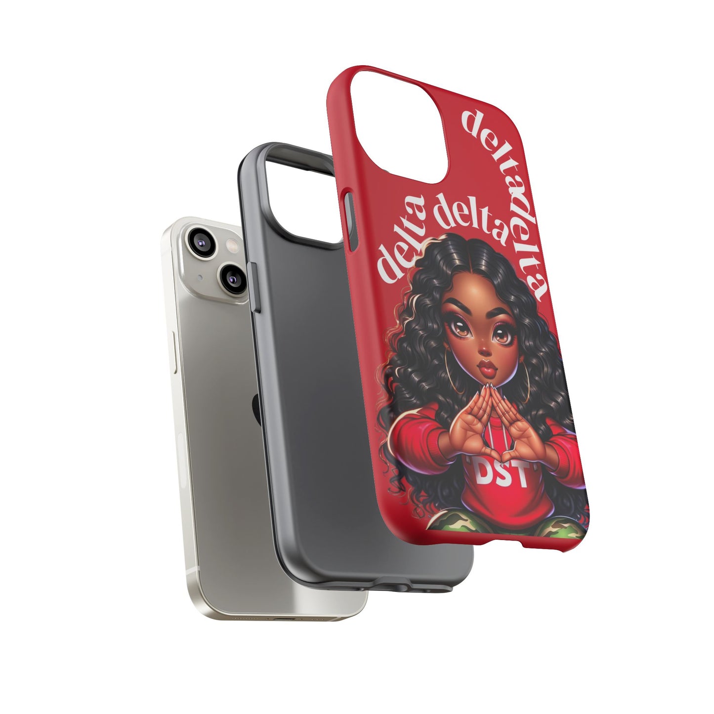 Delta Delta Tough Phone Case, Sorority Gifts, Cute Phone Accessories, Red Phone Cover, Greek Life