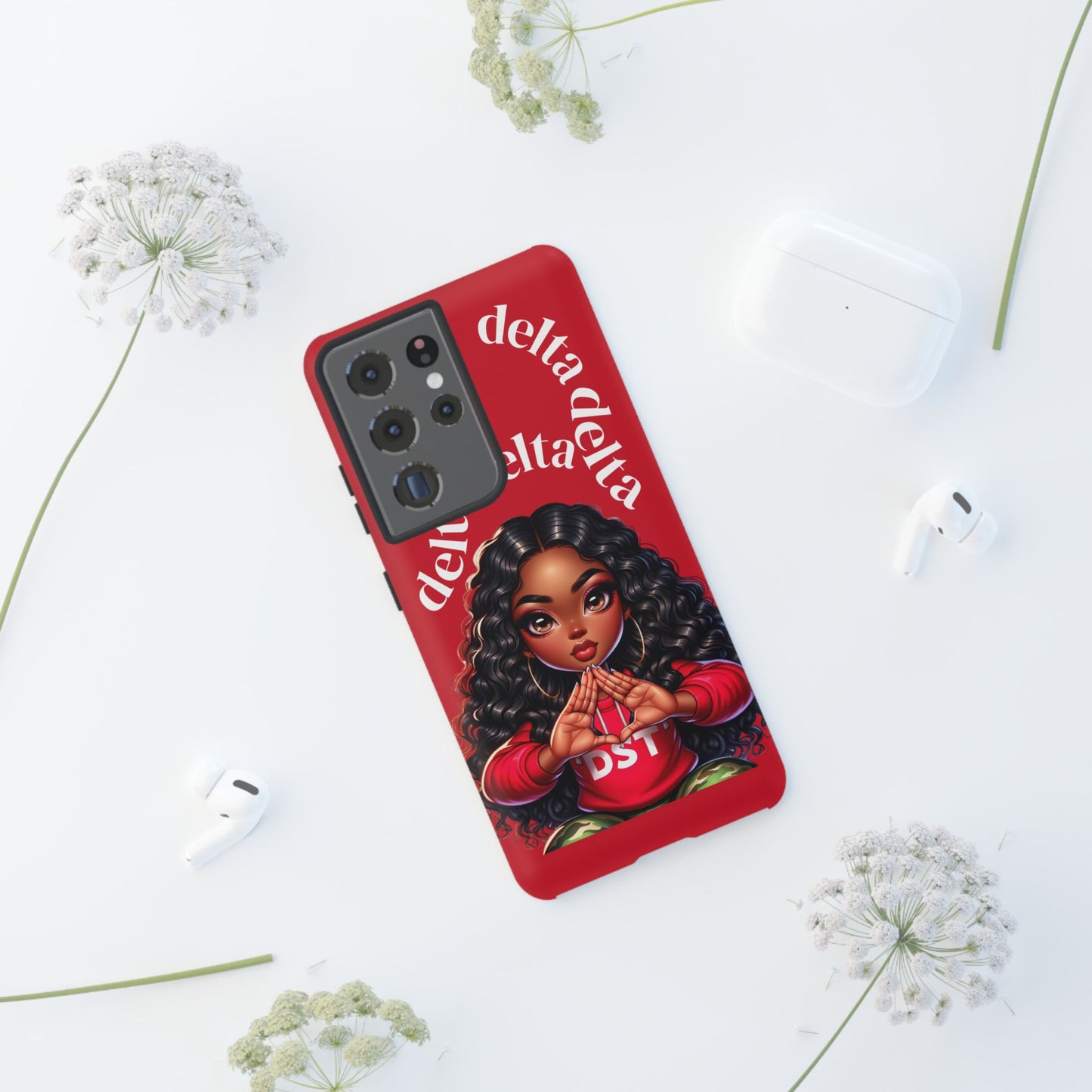 Delta Delta Tough Phone Case, Sorority Gifts, Cute Phone Accessories, Red Phone Cover, Greek Life