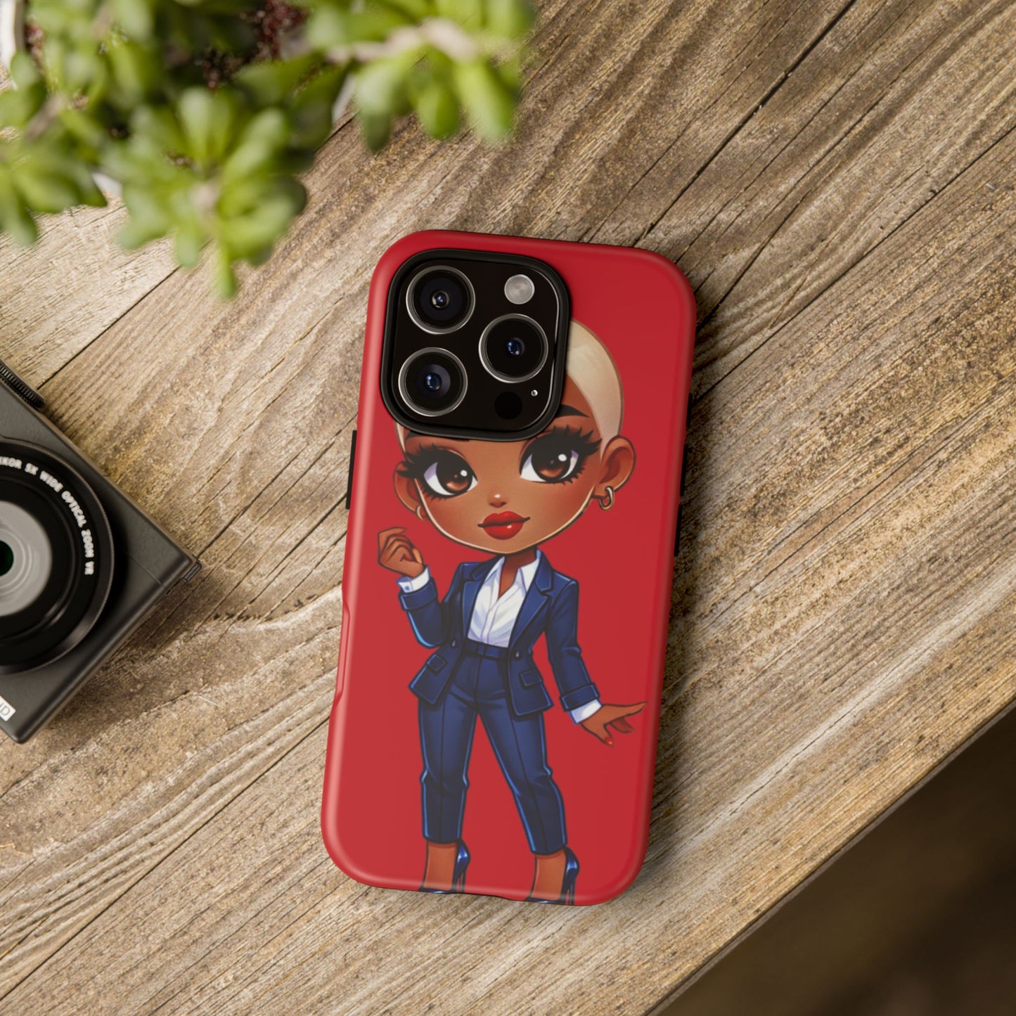 Stylish Phone Case with Confident “Deedra” Character Design, Protects Your Phone, Unique Gift, Trendy Accessory, Fashion Statement