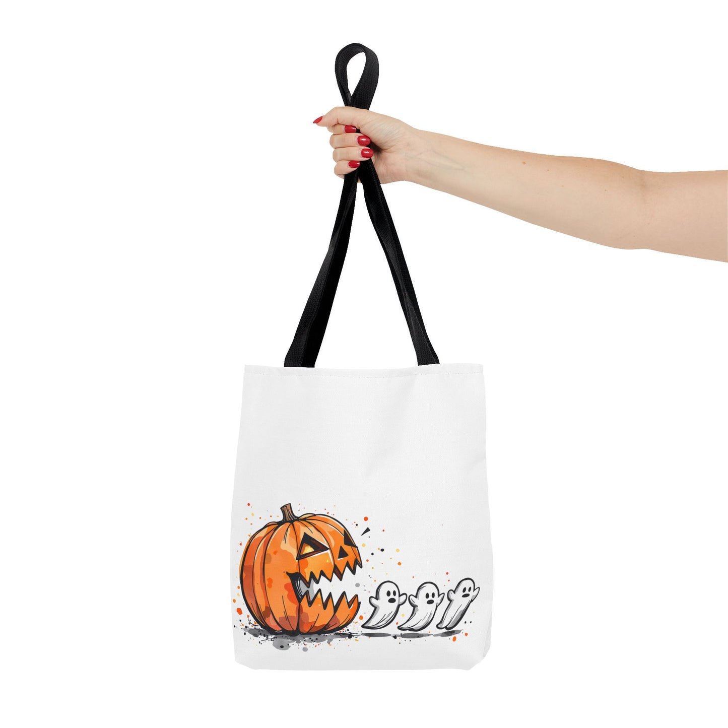Halloween Ghostly Tote Bag, Trick or Treat, Fall Harvest, Pumpkin Patch, Spooky Season Accessory