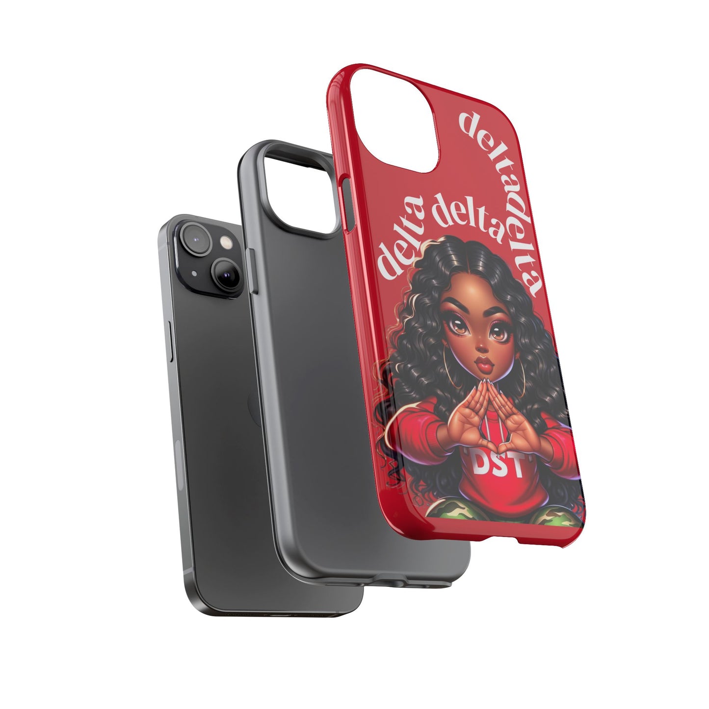 Delta Delta Tough Phone Case, Sorority Gifts, Cute Phone Accessories, Red Phone Cover, Greek Life