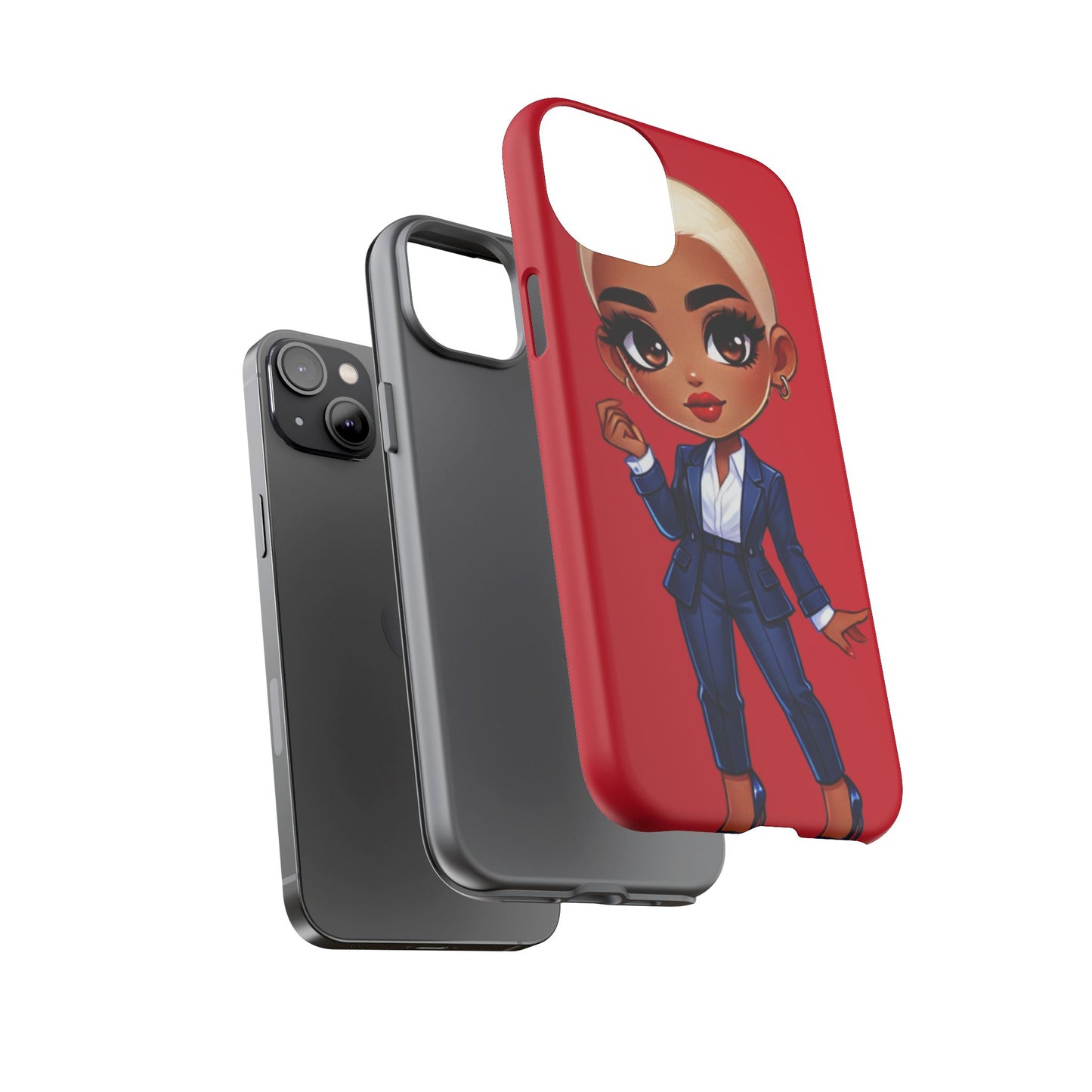 Stylish Phone Case with Confident “Deedra” Character Design, Protects Your Phone, Unique Gift, Trendy Accessory, Fashion Statement