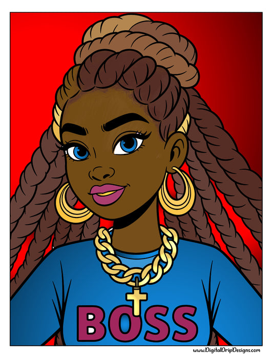 Glow Girl! I Am__ Coloring Book of Trendy African American Girls