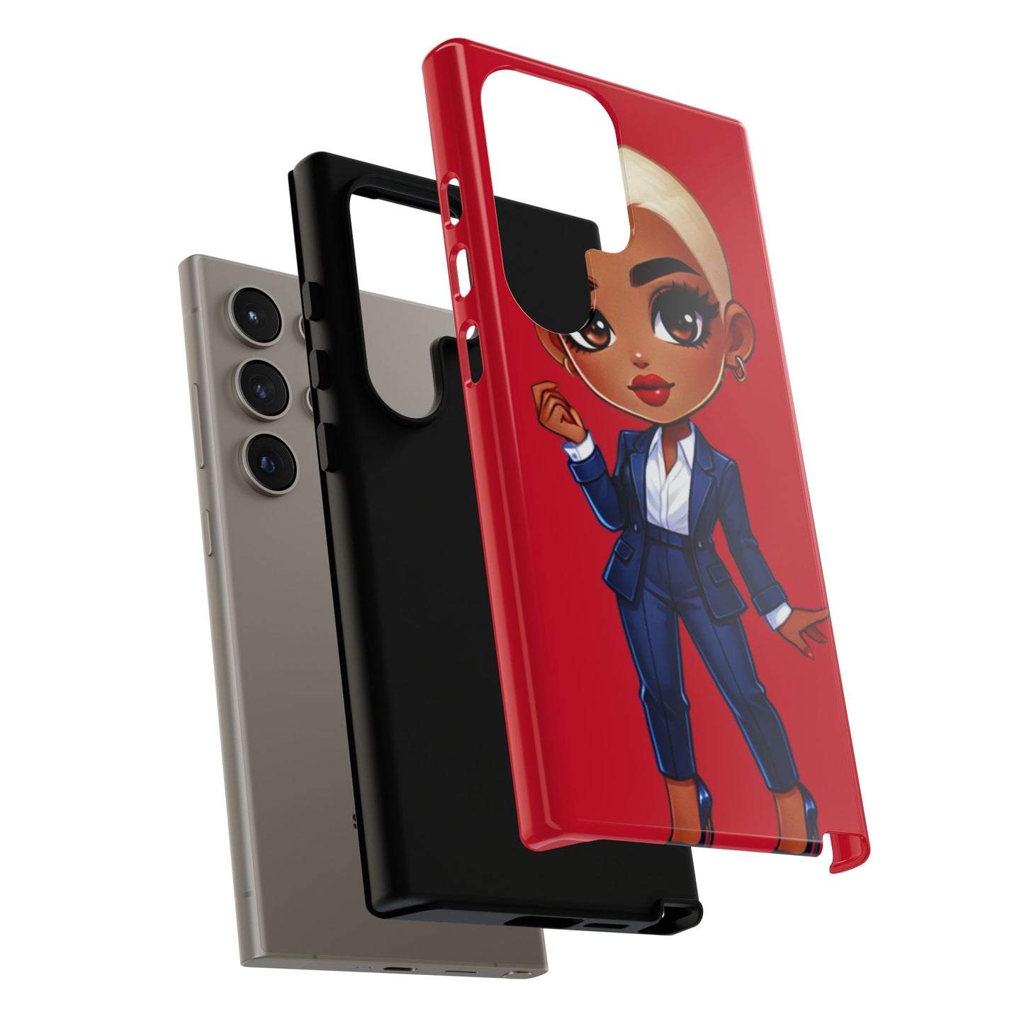 Stylish Phone Case with Confident “Deedra” Character Design, Protects Your Phone, Unique Gift, Trendy Accessory, Fashion Statement