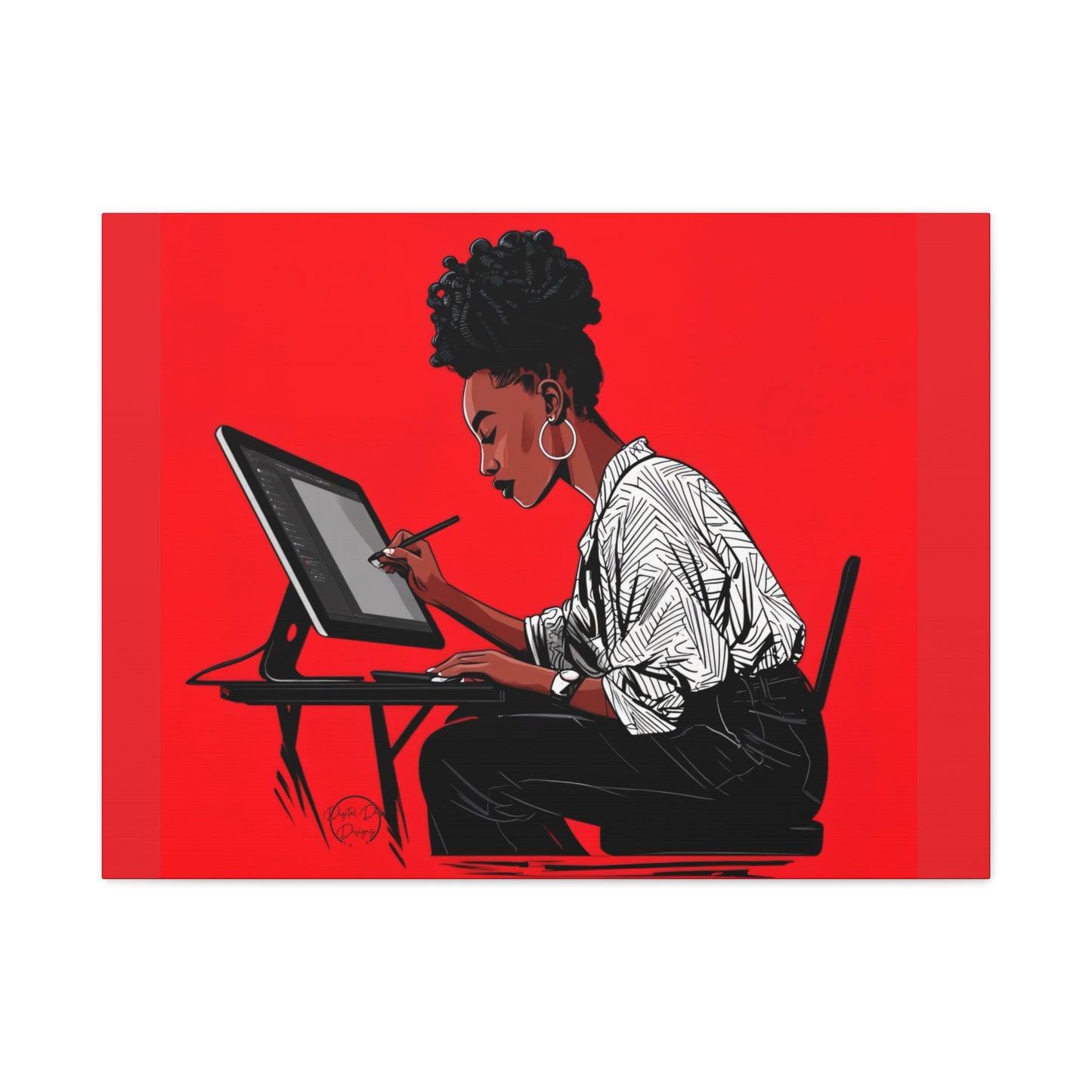 Artistic Canvas Print, Wall Decor, Home Office Inspiration, Gift for Creatives, Modern Art, Black Woman Artist