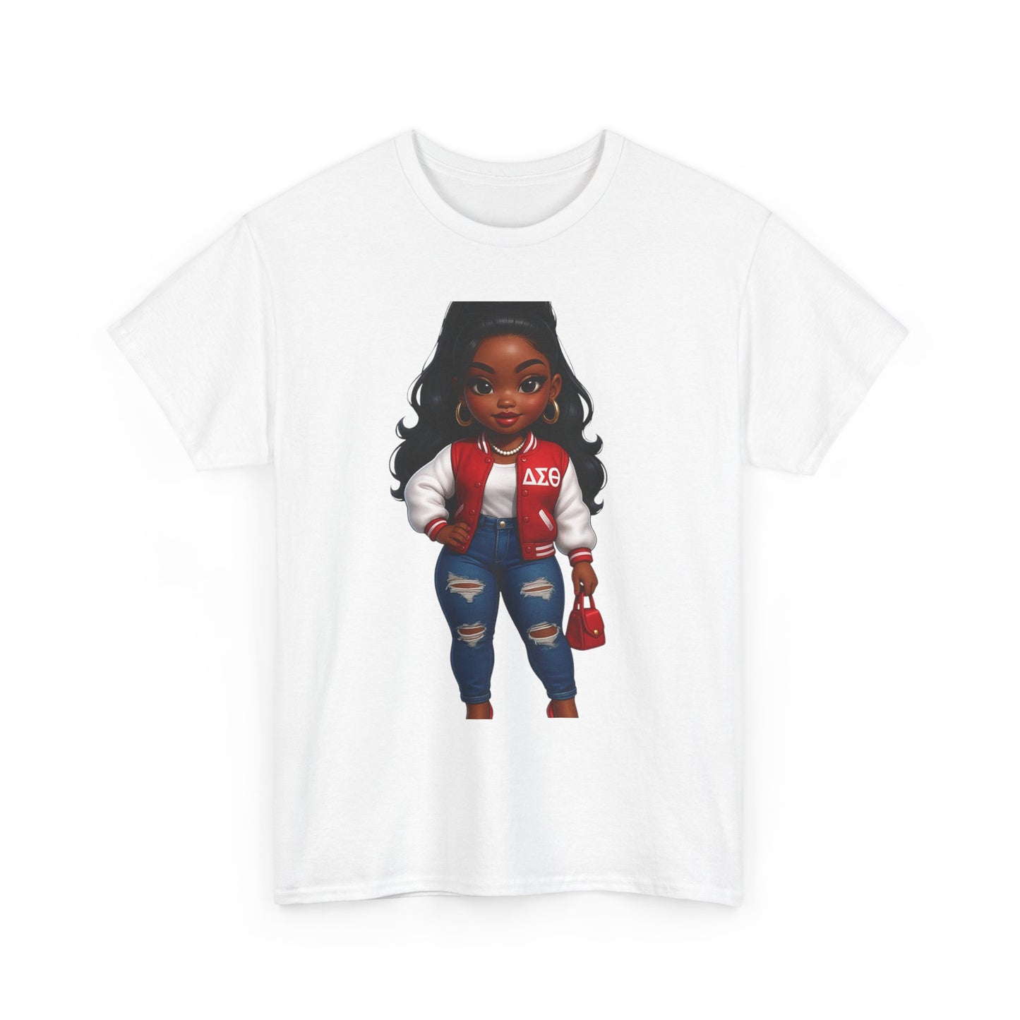 Stylish DST Girl character Unisex Heavy Cotton Tee for Trendy Individuals, Casual Wear, Graphic Tee, Fashion Statement, Gift for Friends, Everyday Comfort