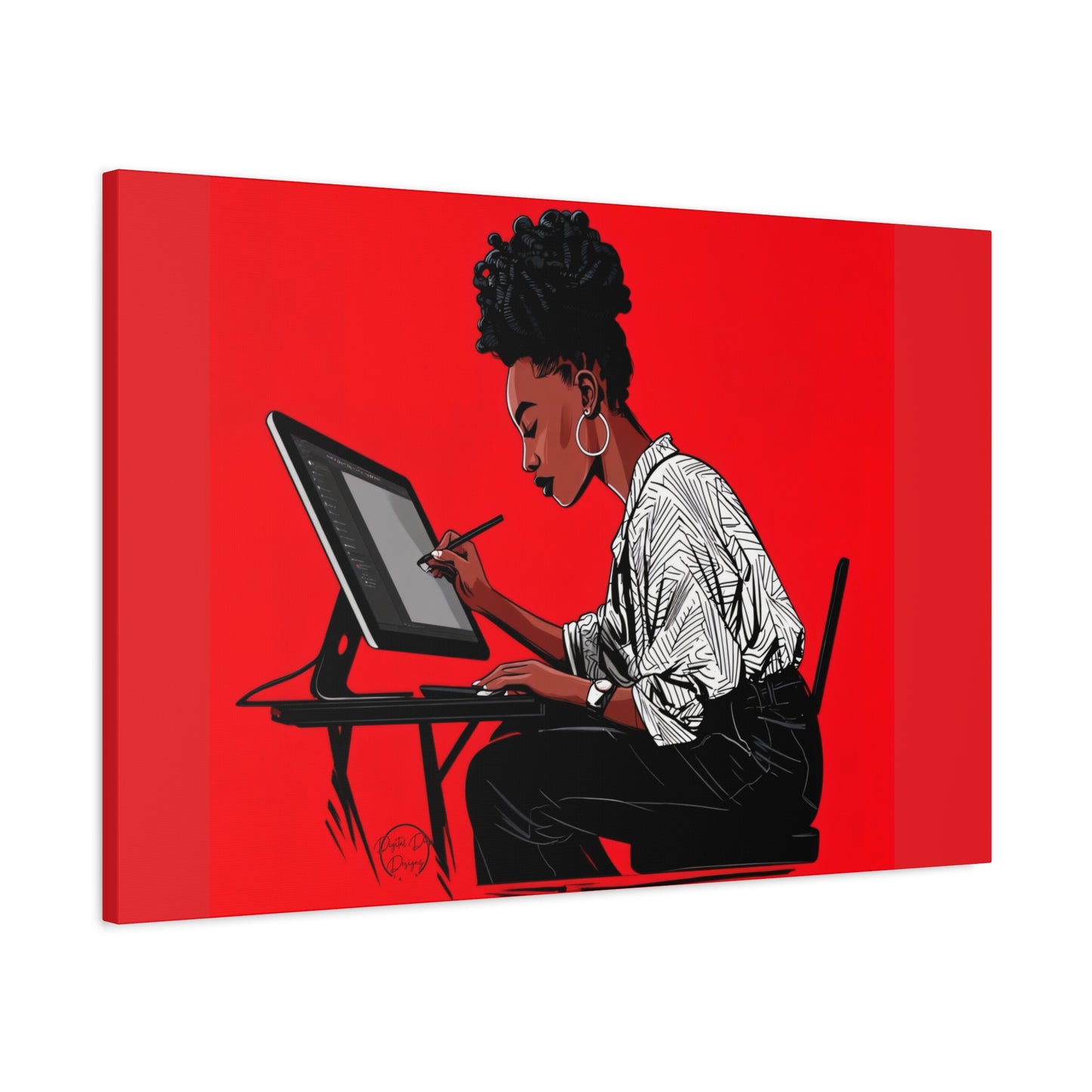 Artistic Canvas Print, Wall Decor, Home Office Inspiration, Gift for Creatives, Modern Art, Black Woman Artist