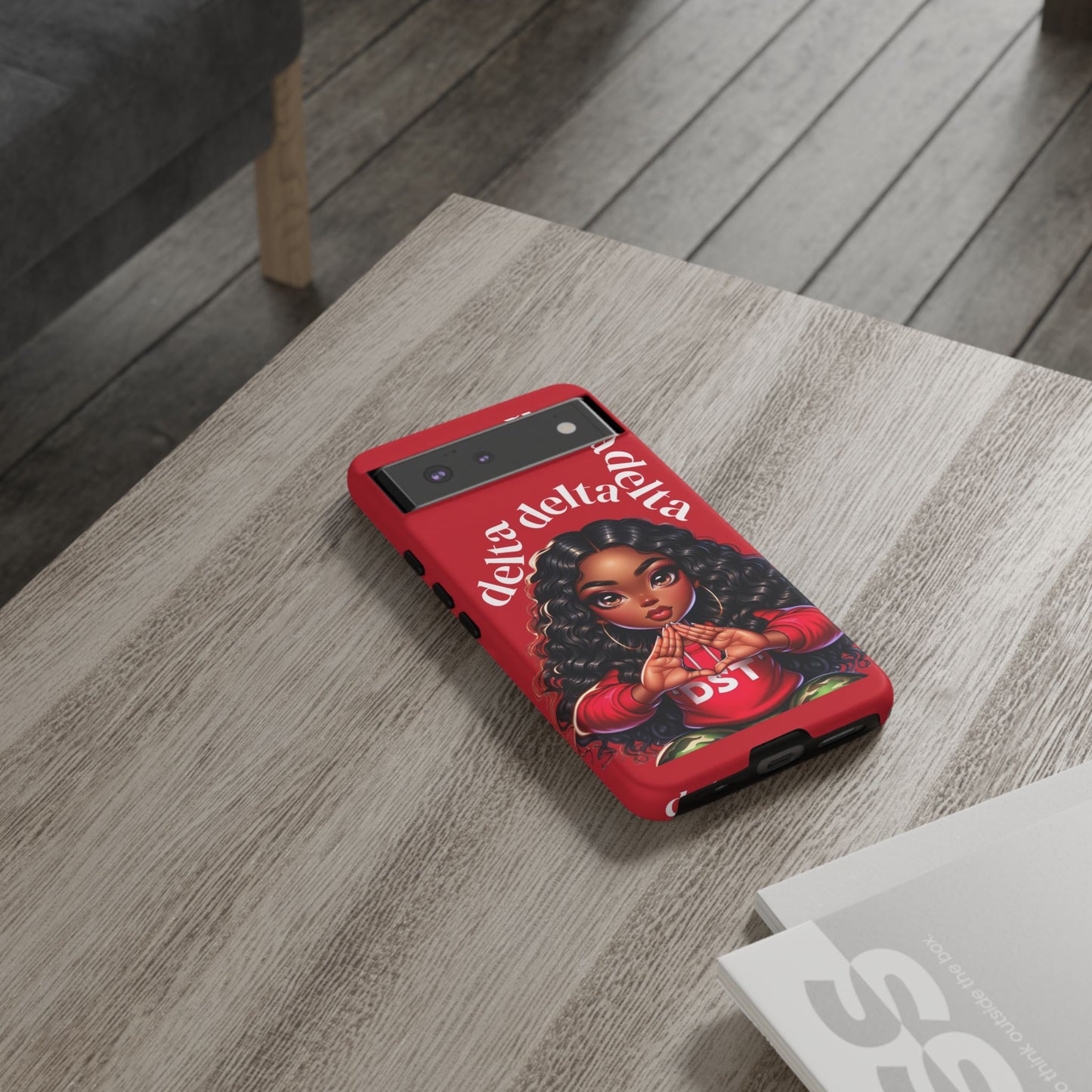 Delta Delta Tough Phone Case, Sorority Gifts, Cute Phone Accessories, Red Phone Cover, Greek Life