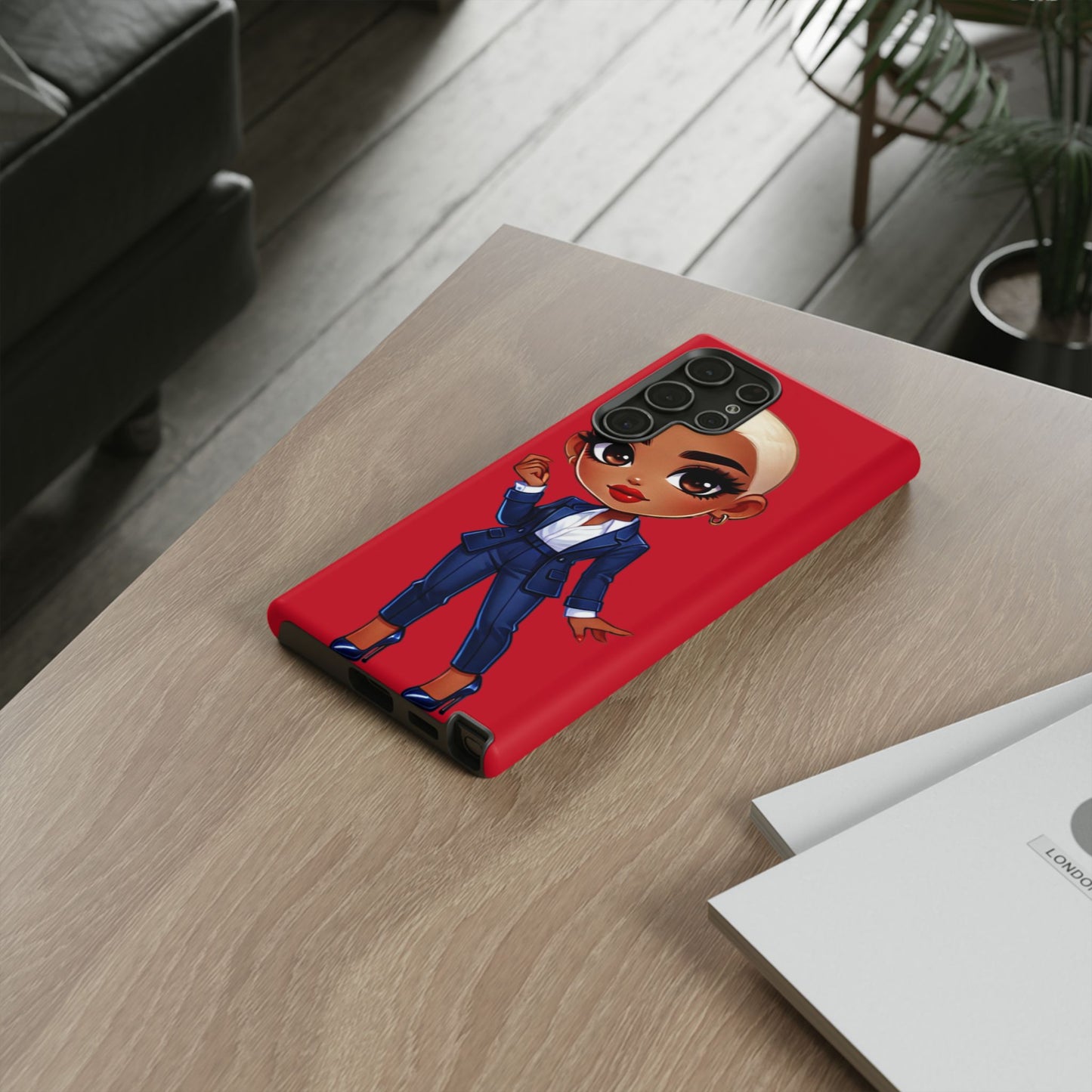 Stylish Phone Case with Confident “Deedra” Character Design, Protects Your Phone, Unique Gift, Trendy Accessory, Fashion Statement