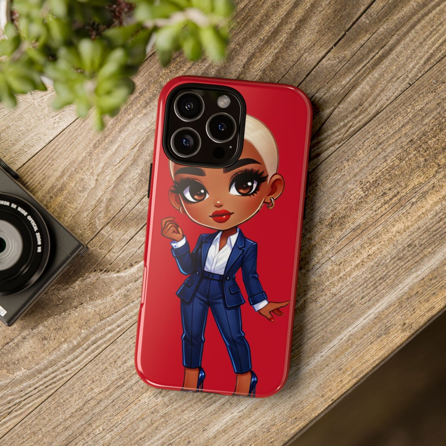 Stylish Phone Case with Confident “Deedra” Character Design, Protects Your Phone, Unique Gift, Trendy Accessory, Fashion Statement
